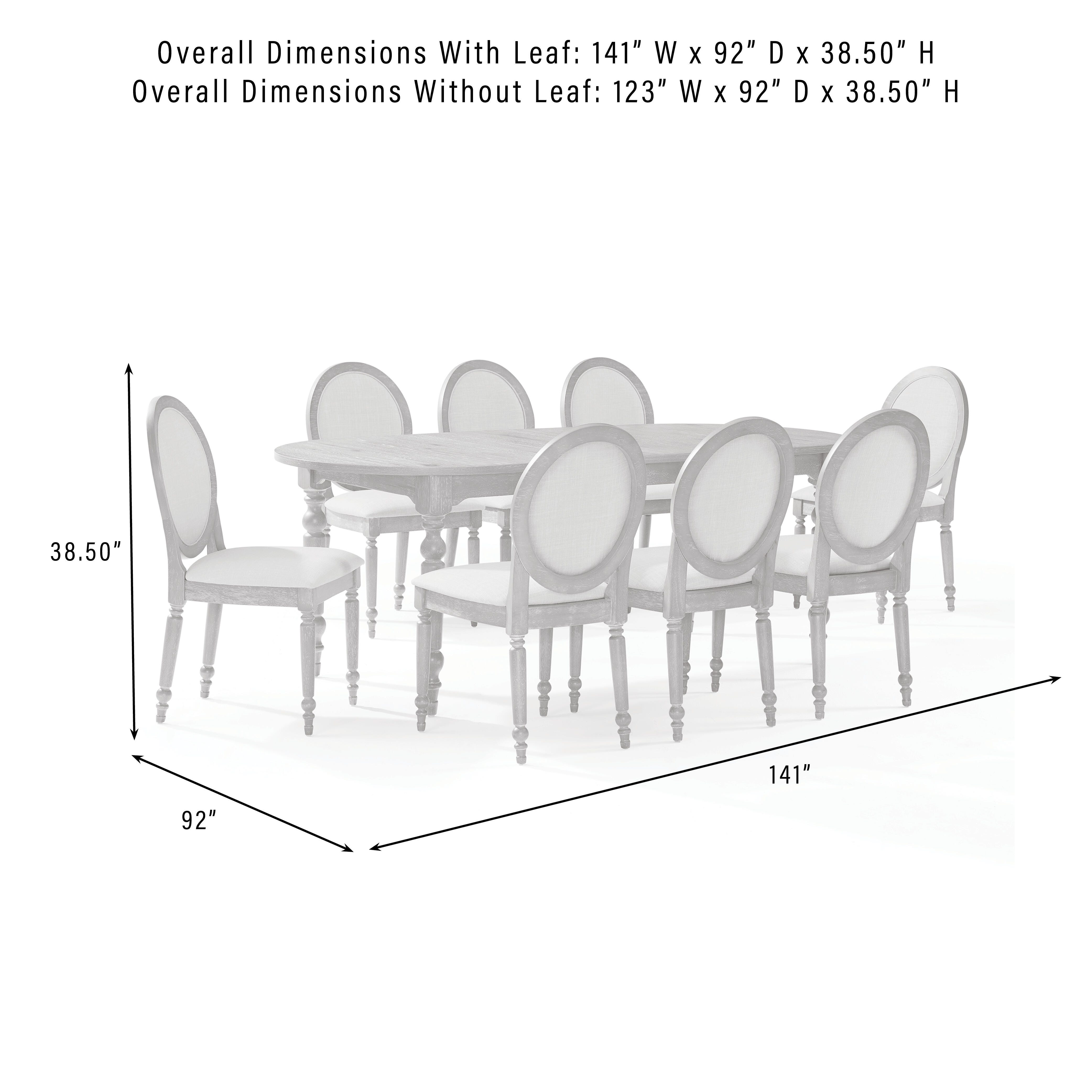 Crosley Furniture Daphne Extendable Dining Table and 8 Chairs, , large