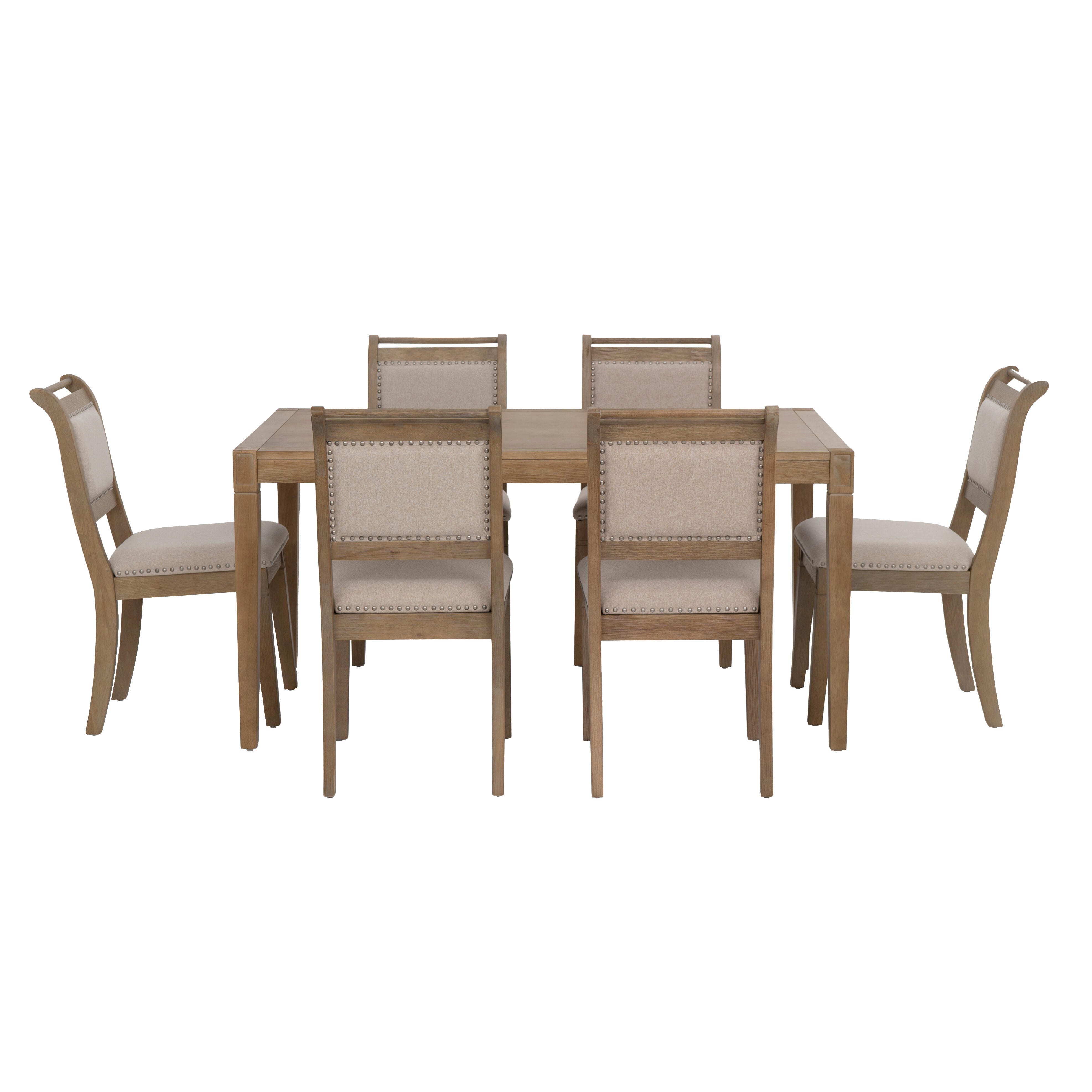 Linon Meri Dining Table and 6 Chairs, , large