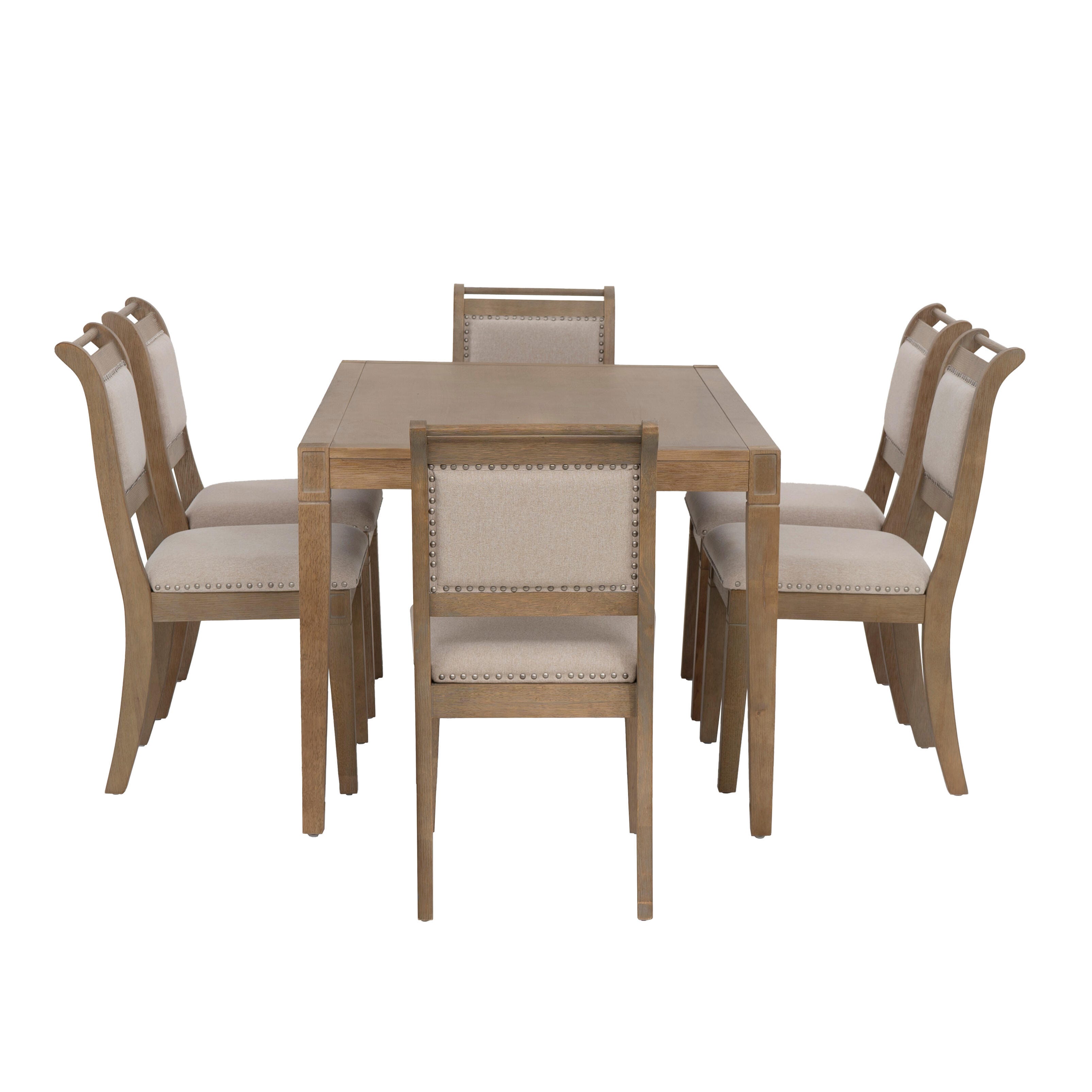 Linon Meri Dining Table and 6 Chairs, , large