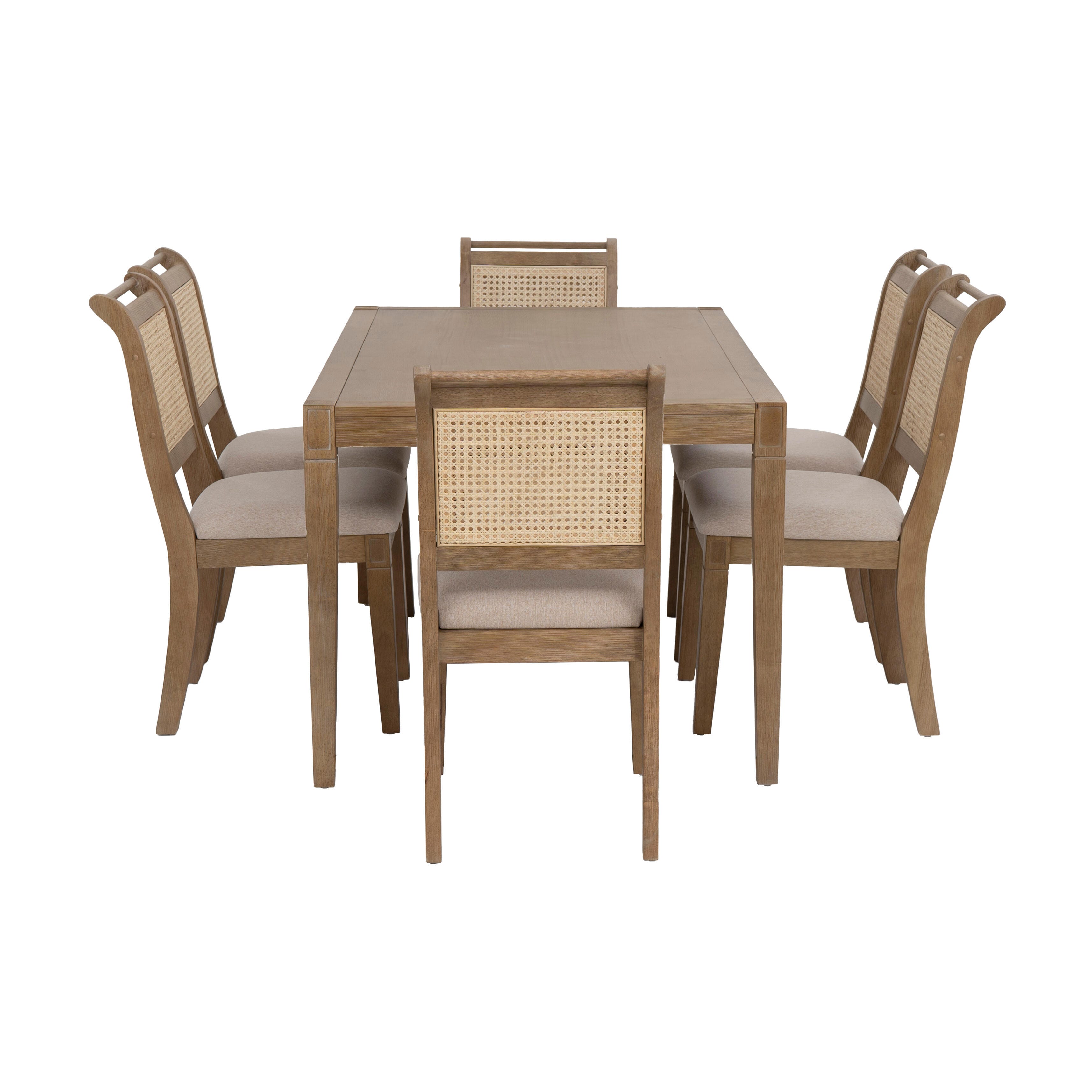 Linon Meri Solid Dining Table and 6 Chairs, , large