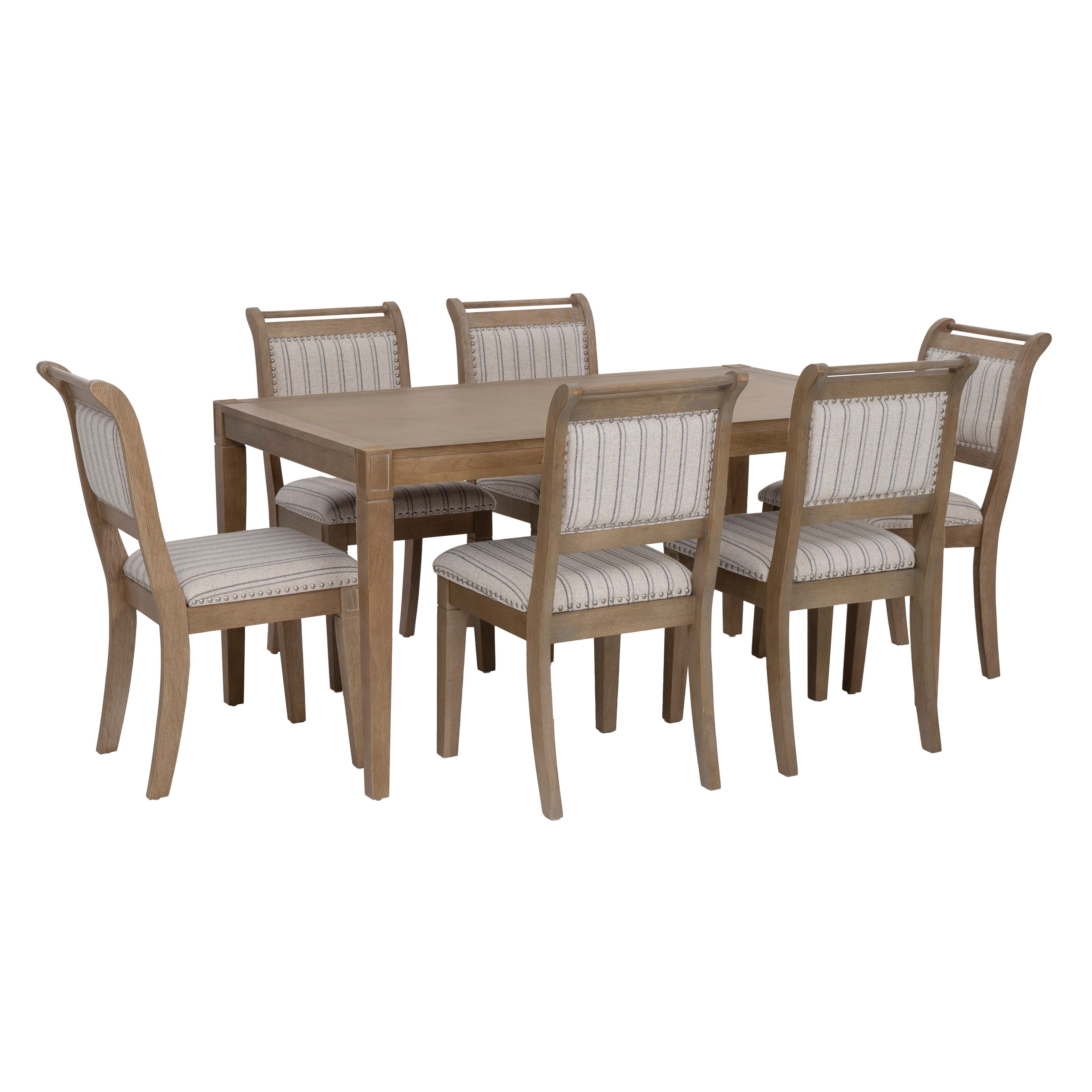 Linon Meri Rectangular Dining Table and 6 Chairs, , large