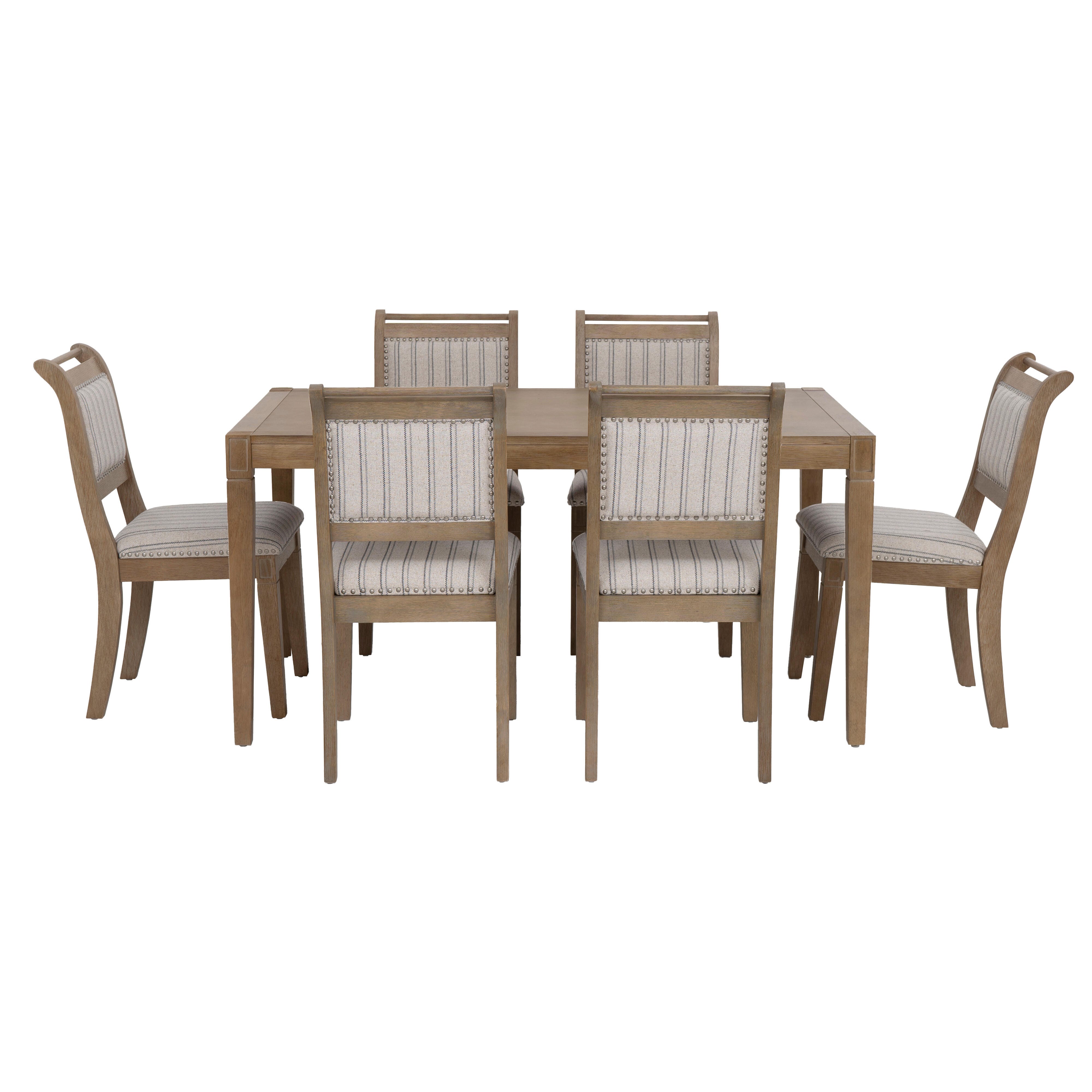 Linon Meri Rectangular Dining Table and 6 Chairs, , large