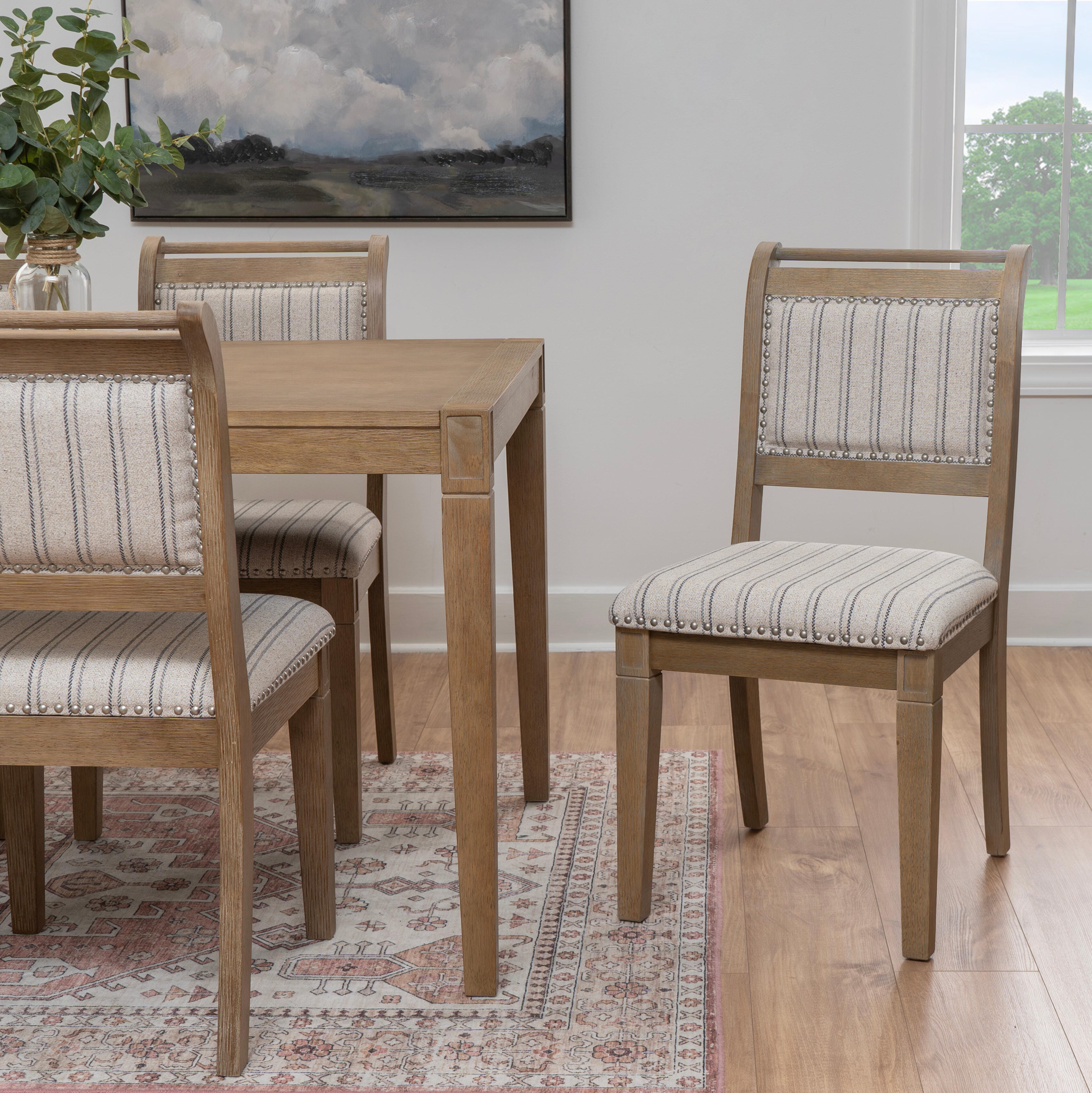 Linon Meri Rectangular Dining Table and 6 Chairs, , large