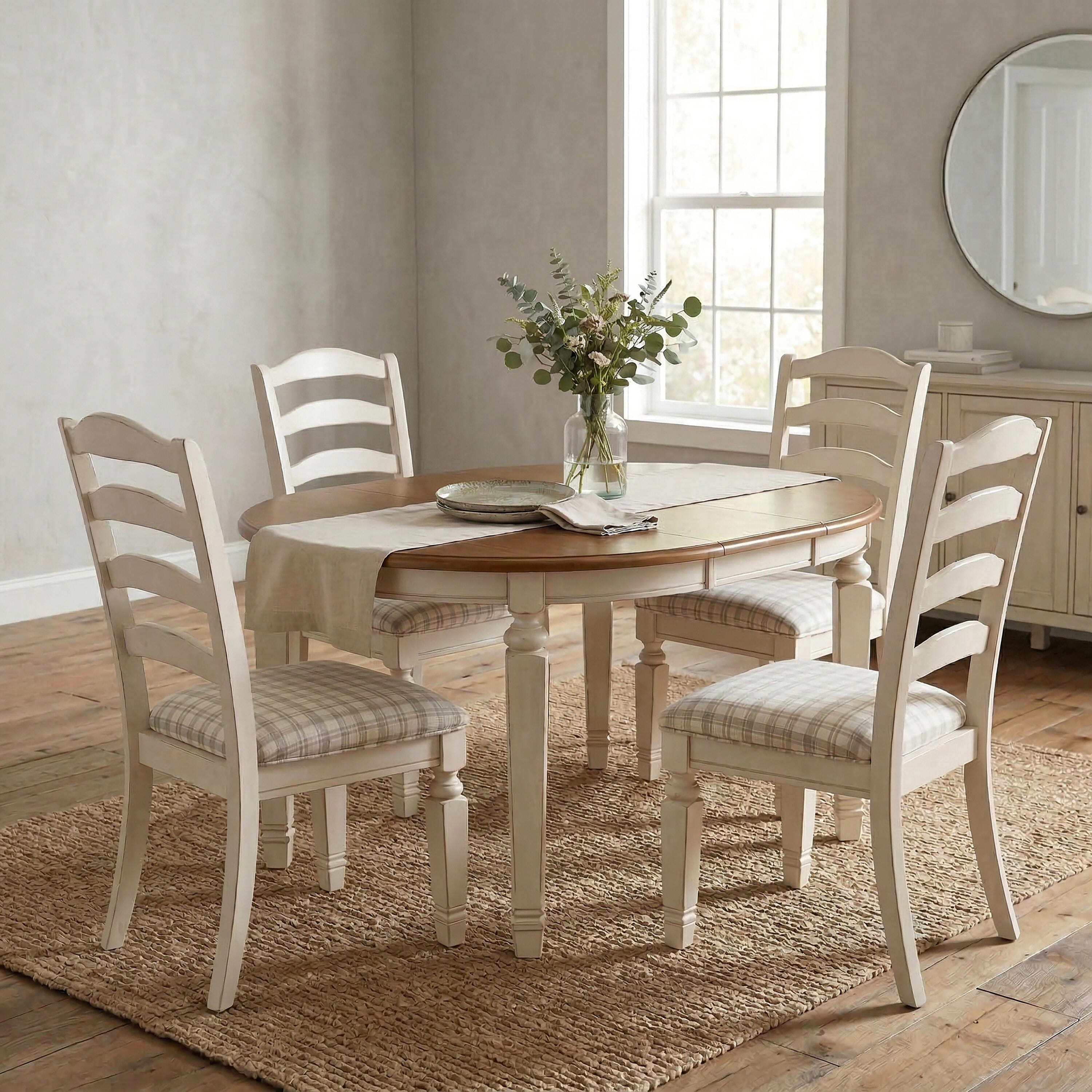 Linon Welliver Extendable Dining Table and 4 Chairs, , large