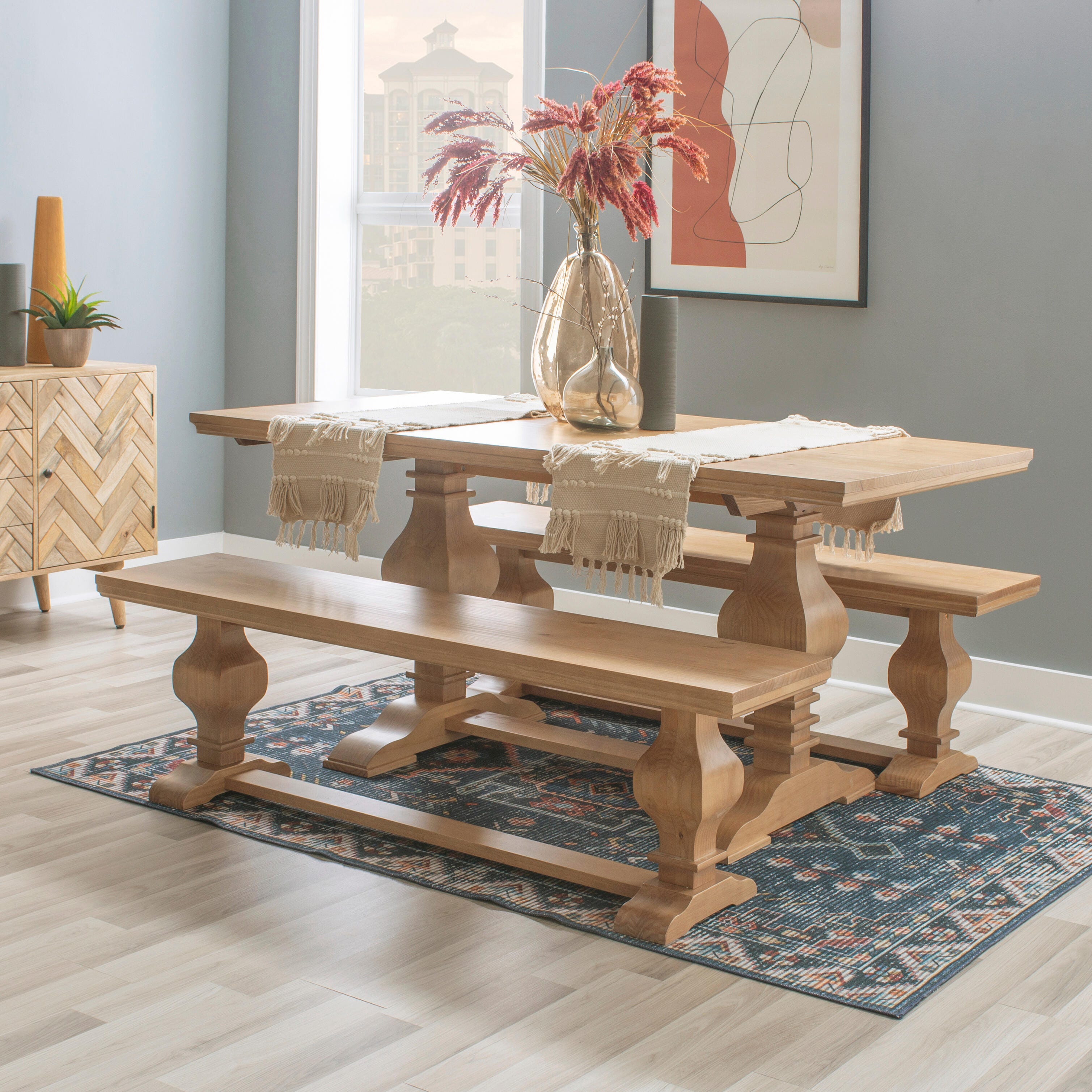 Linon Langston Dining Table, Natural, rollover