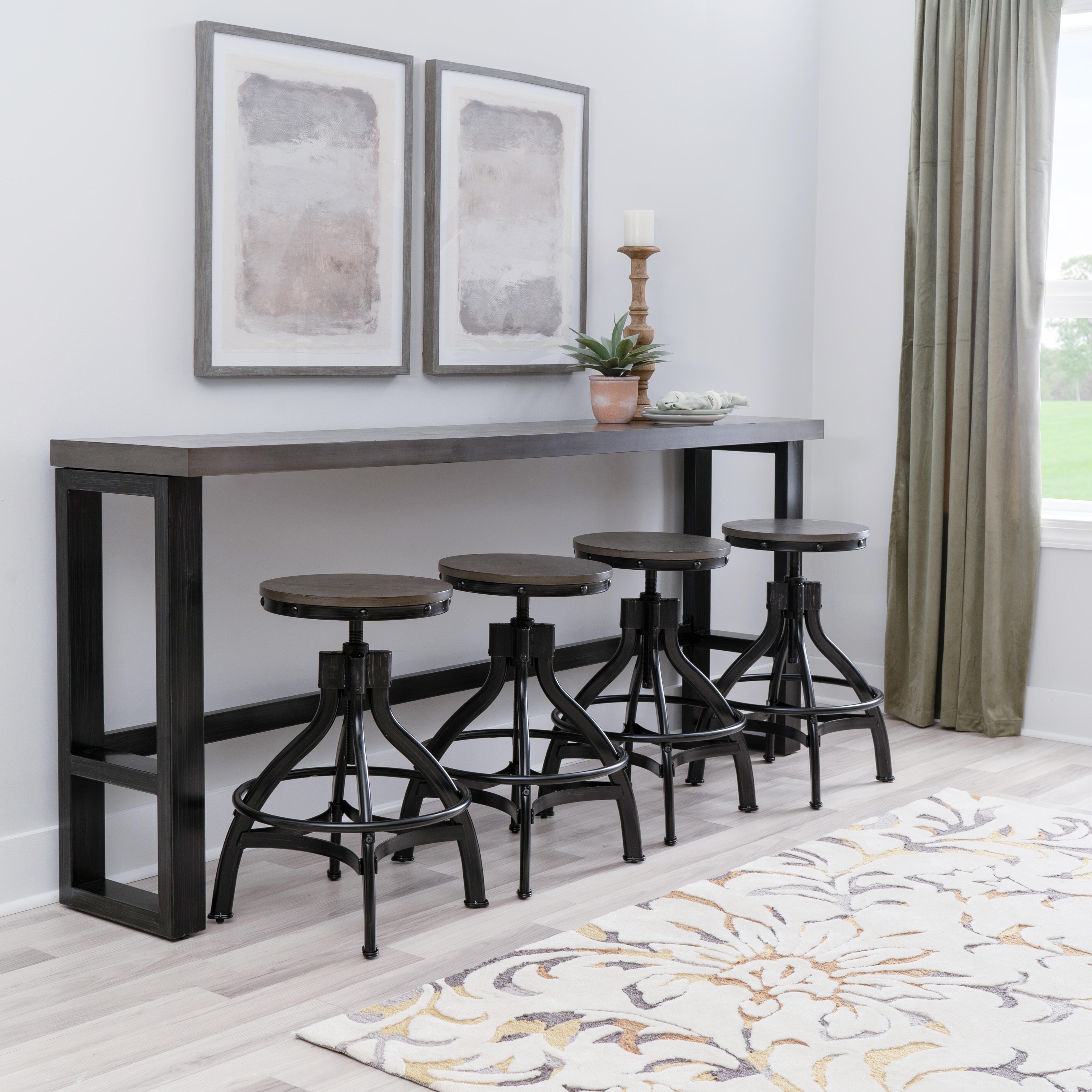 Linon Lawson Counter Height Dining Table and 4 Swivel Bar Stools, , rollover