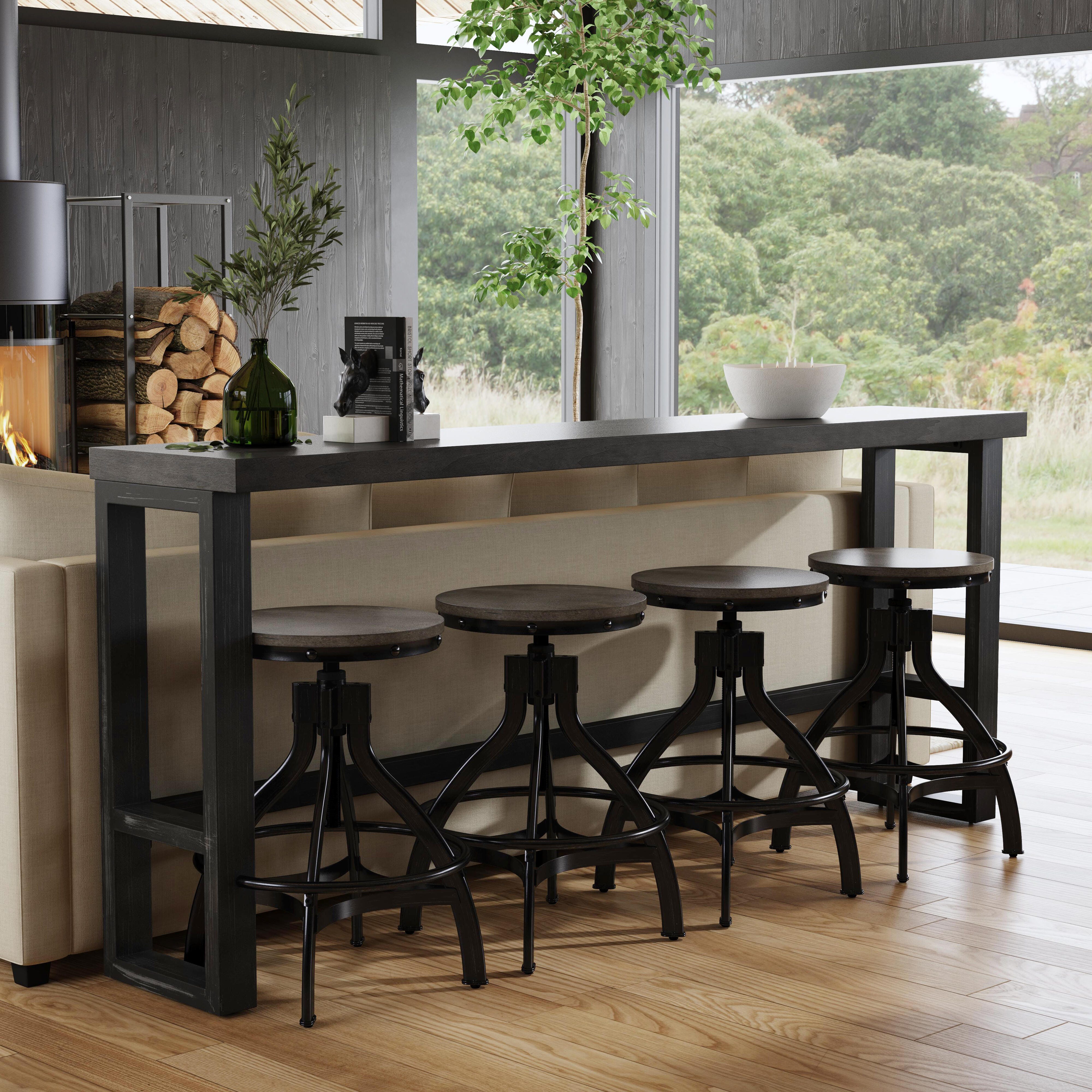 Linon Lawson Counter Height Dining Table and 4 Swivel Bar Stools, , large