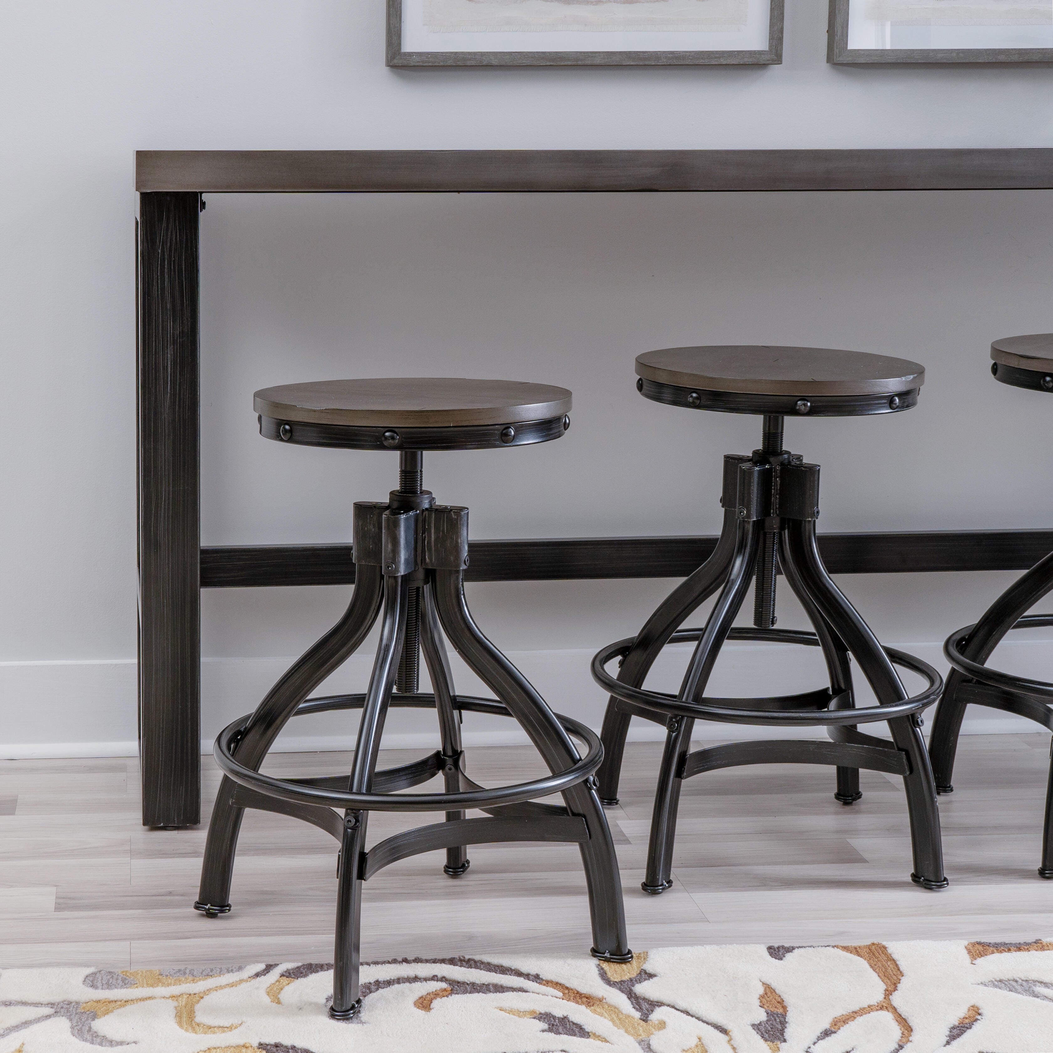 Linon Lawson Counter Height Dining Table and 4 Swivel Bar Stools, , large