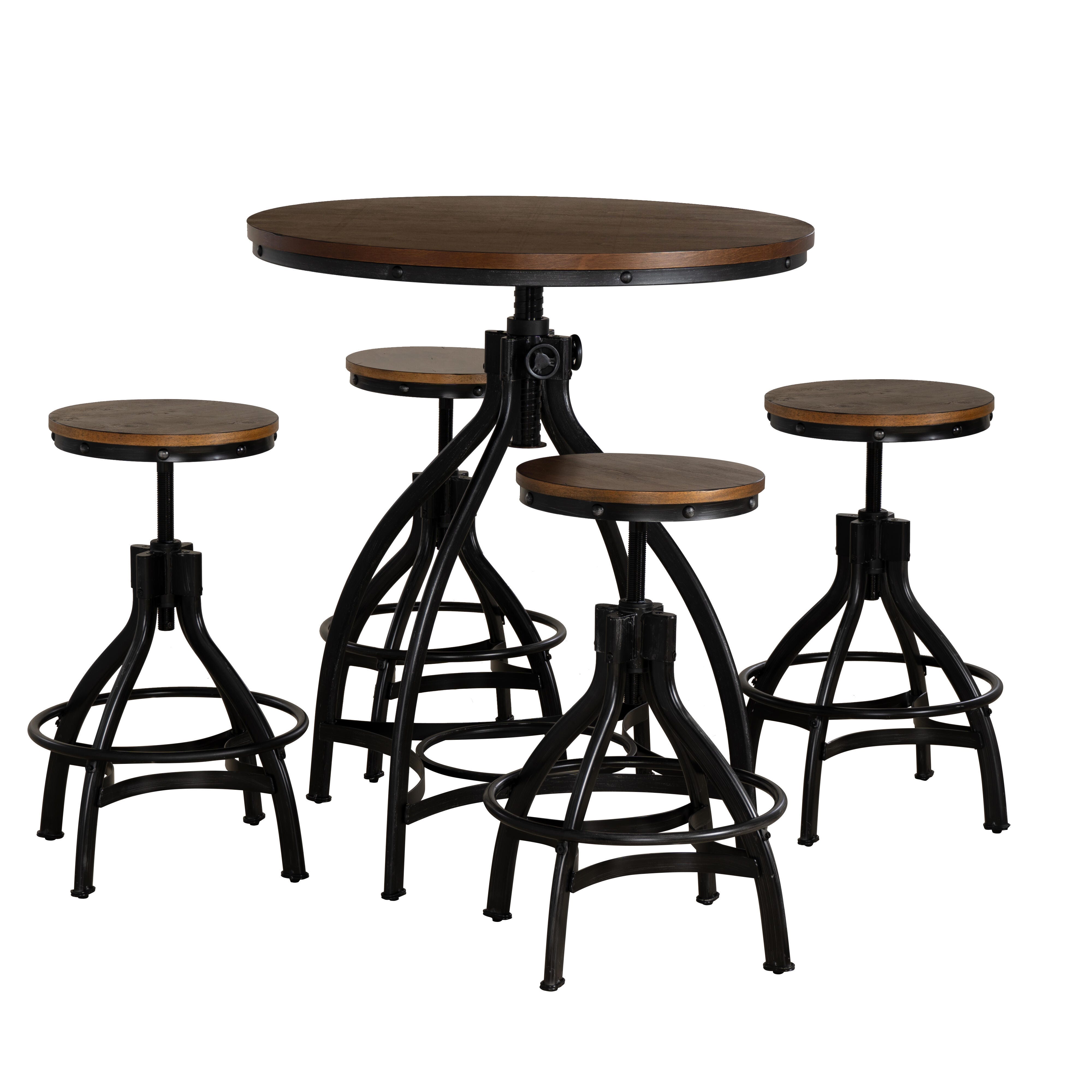 Linon Lawson Counter Height Dining Table and 4 Bar Stools, , large