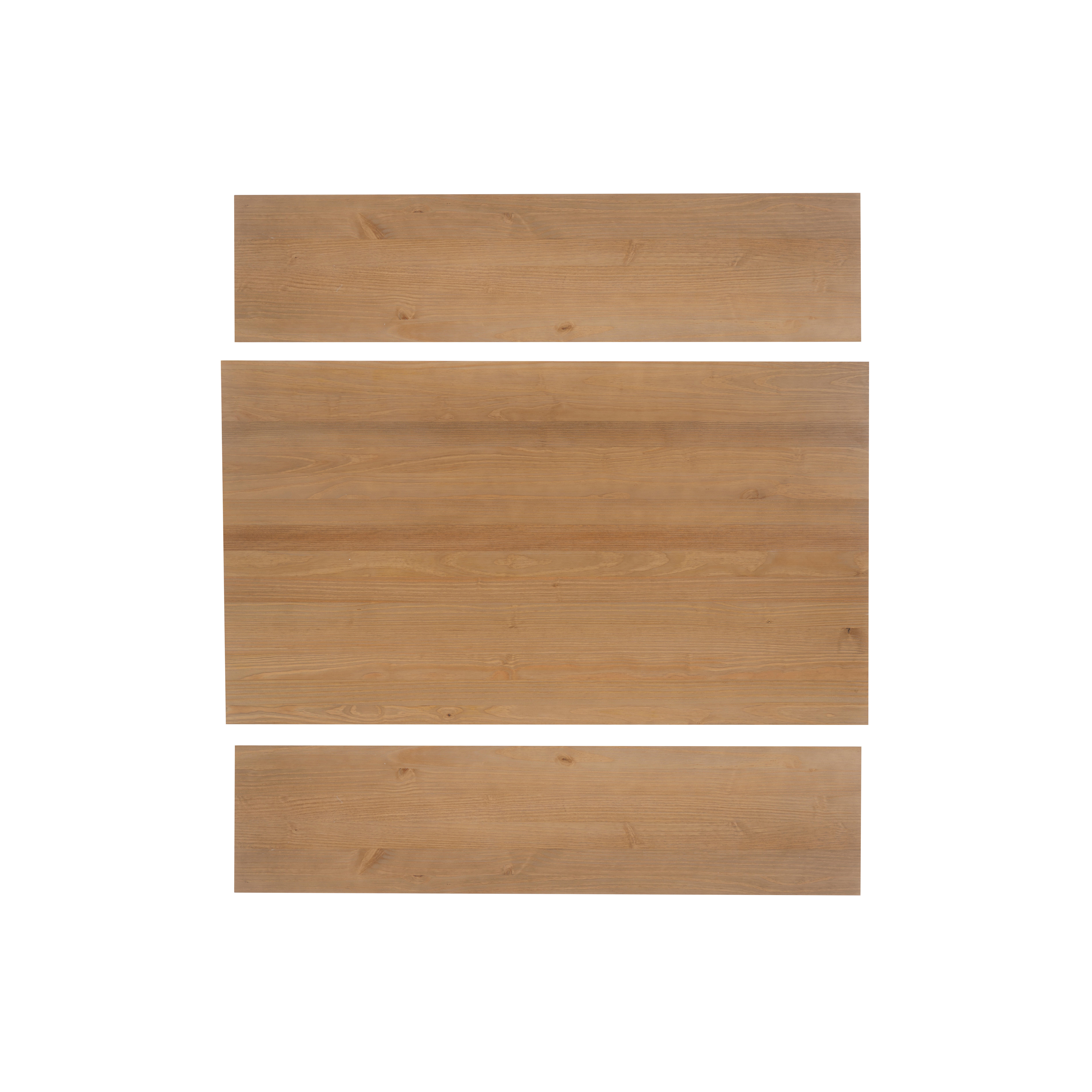 Linon Langston Dining Table and 2 Benches, Natural, large