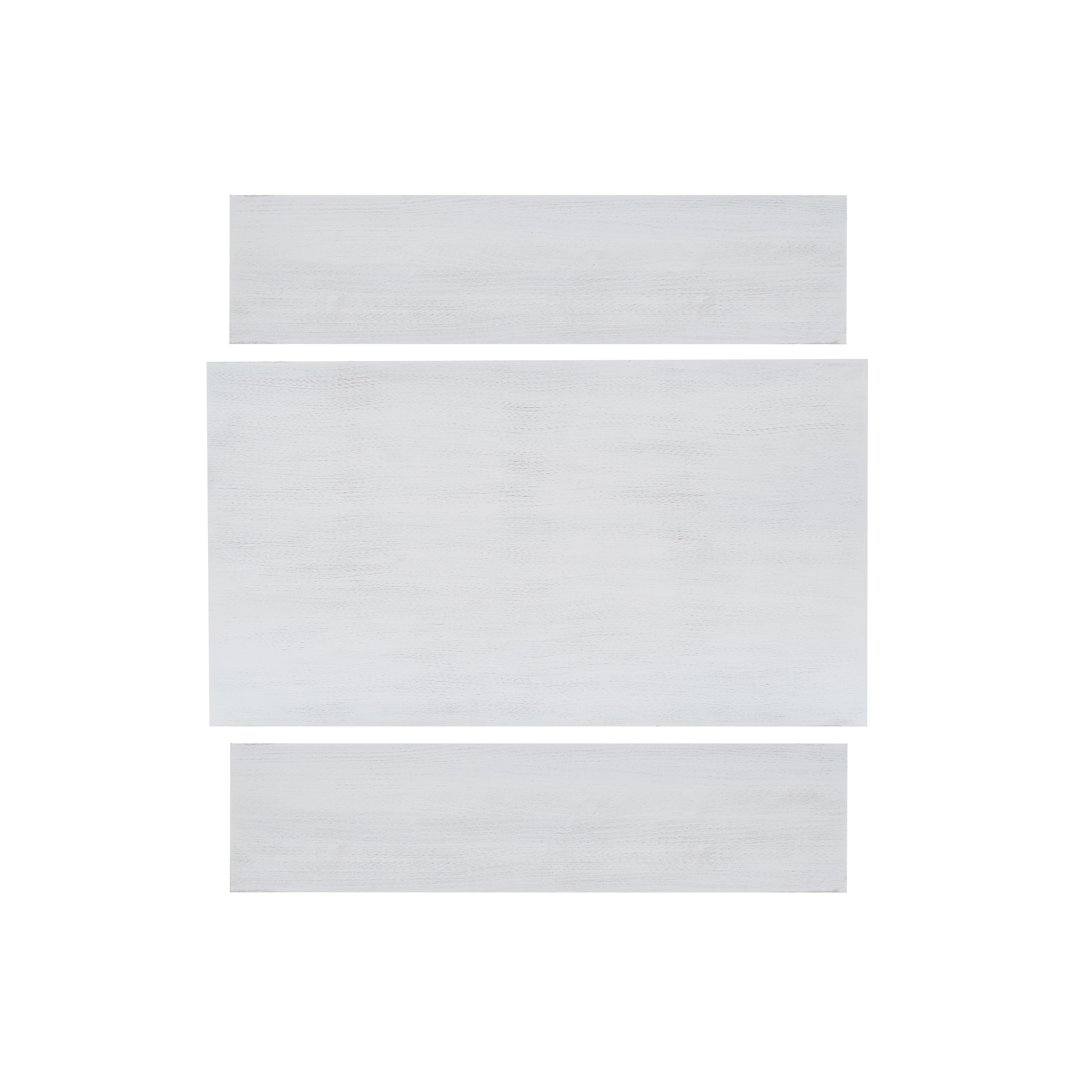 Linon Langston Dining Table and 2 Benches, White, large
