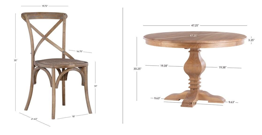 Linon Langston Dining Table and 4 Chairs, , large