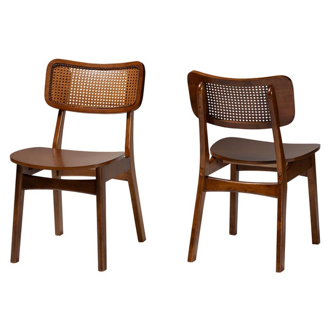 Baxton Studio Tafari Dining Chair (Set of 2), Walnut Brown