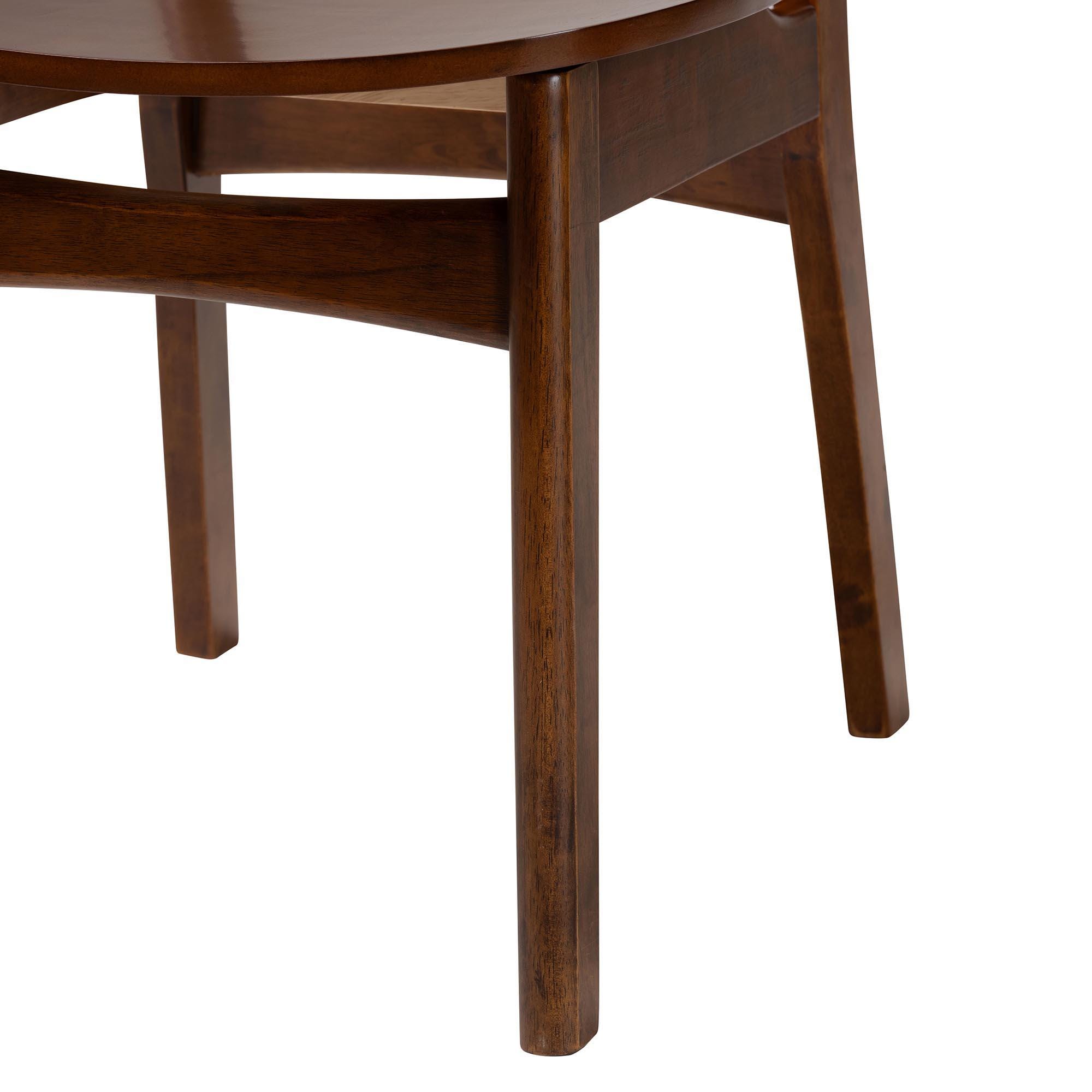 Baxton Studio Tafari Dining Chair (Set of 2), Walnut Brown, large