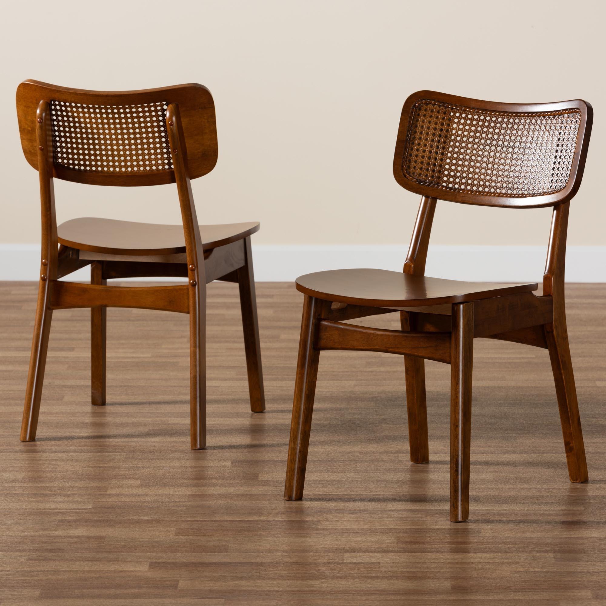 Baxton Studio Tafari Dining Chair (Set of 2), Walnut Brown, large