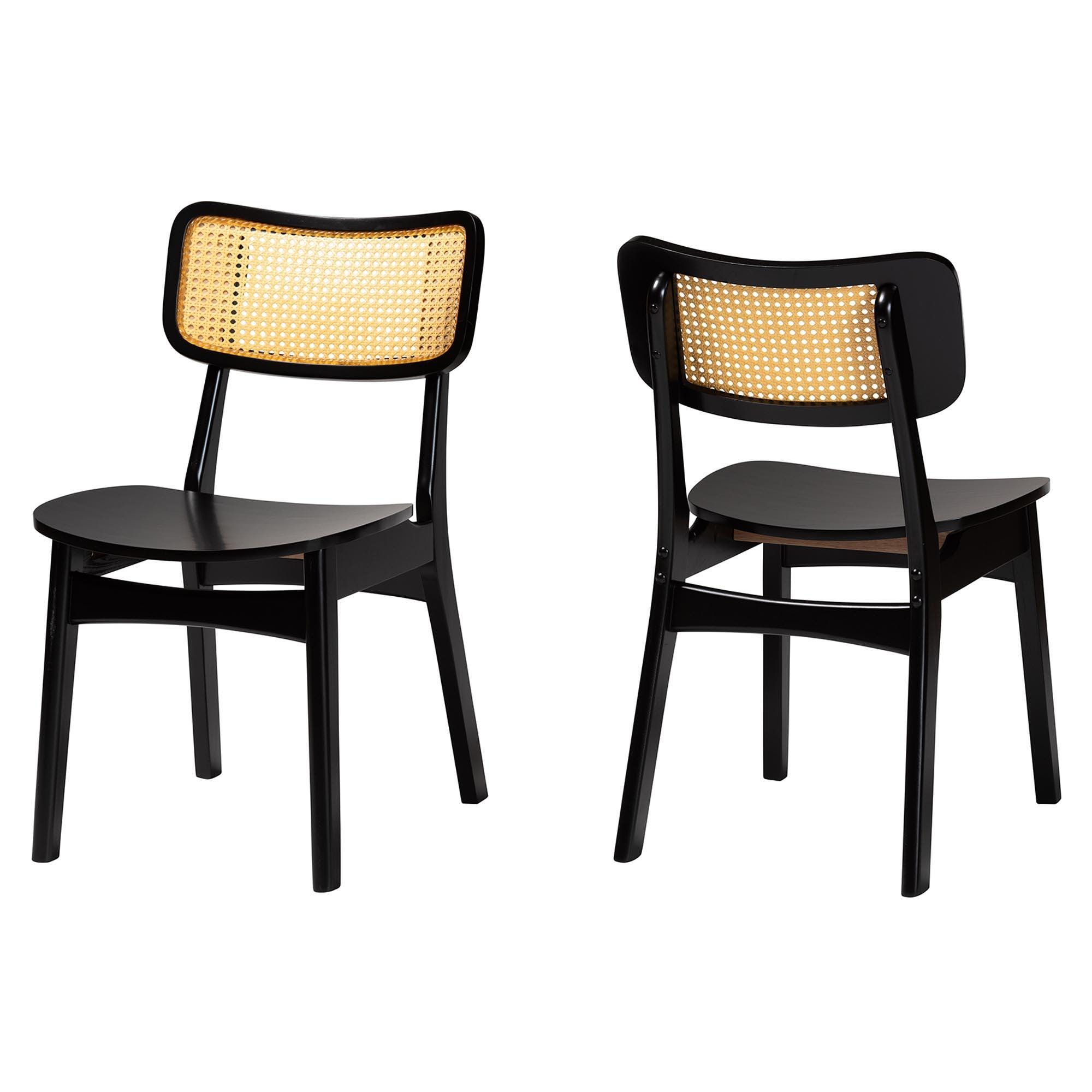 Baxton Studio Tafari Dining Chair (Set of 2), Black, large