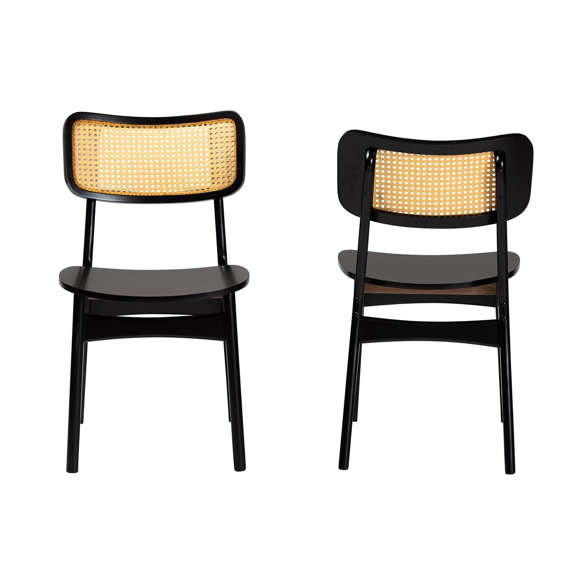 Baxton Studio Tafari Dining Chair (Set of 2), Black, large