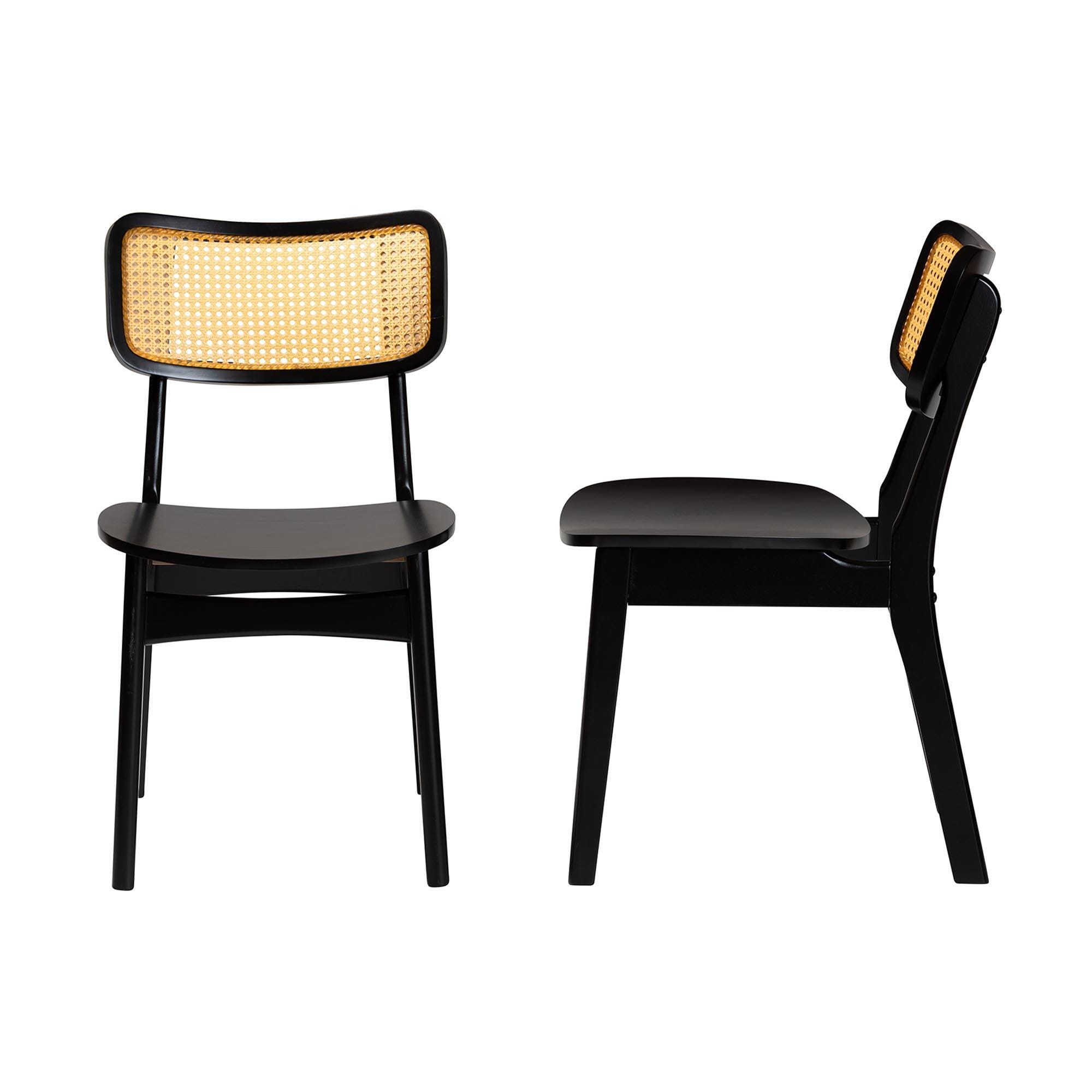 Baxton Studio Tafari Dining Chair (Set of 2), Black, large