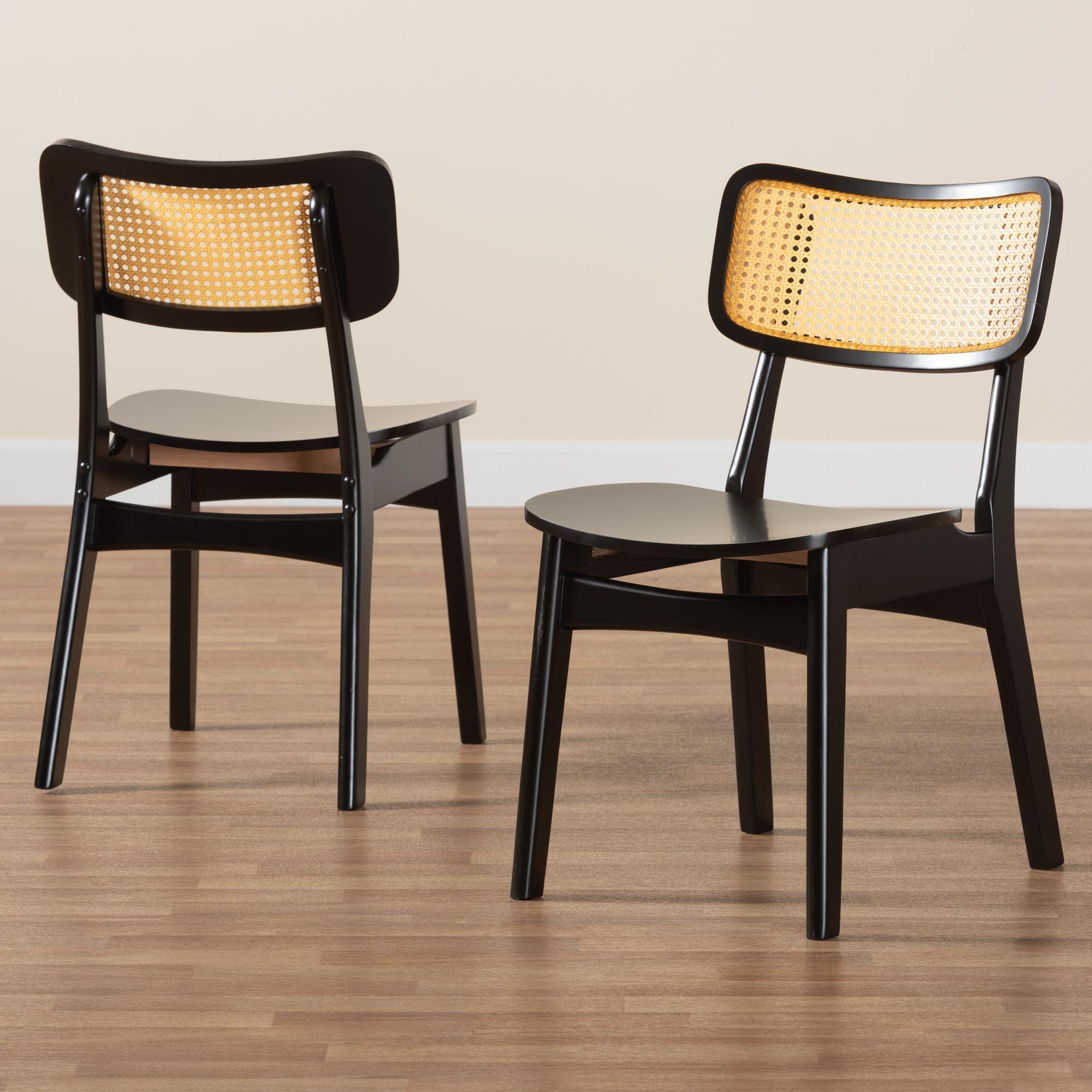 Baxton Studio Tafari Dining Chair (Set of 2), Black, large