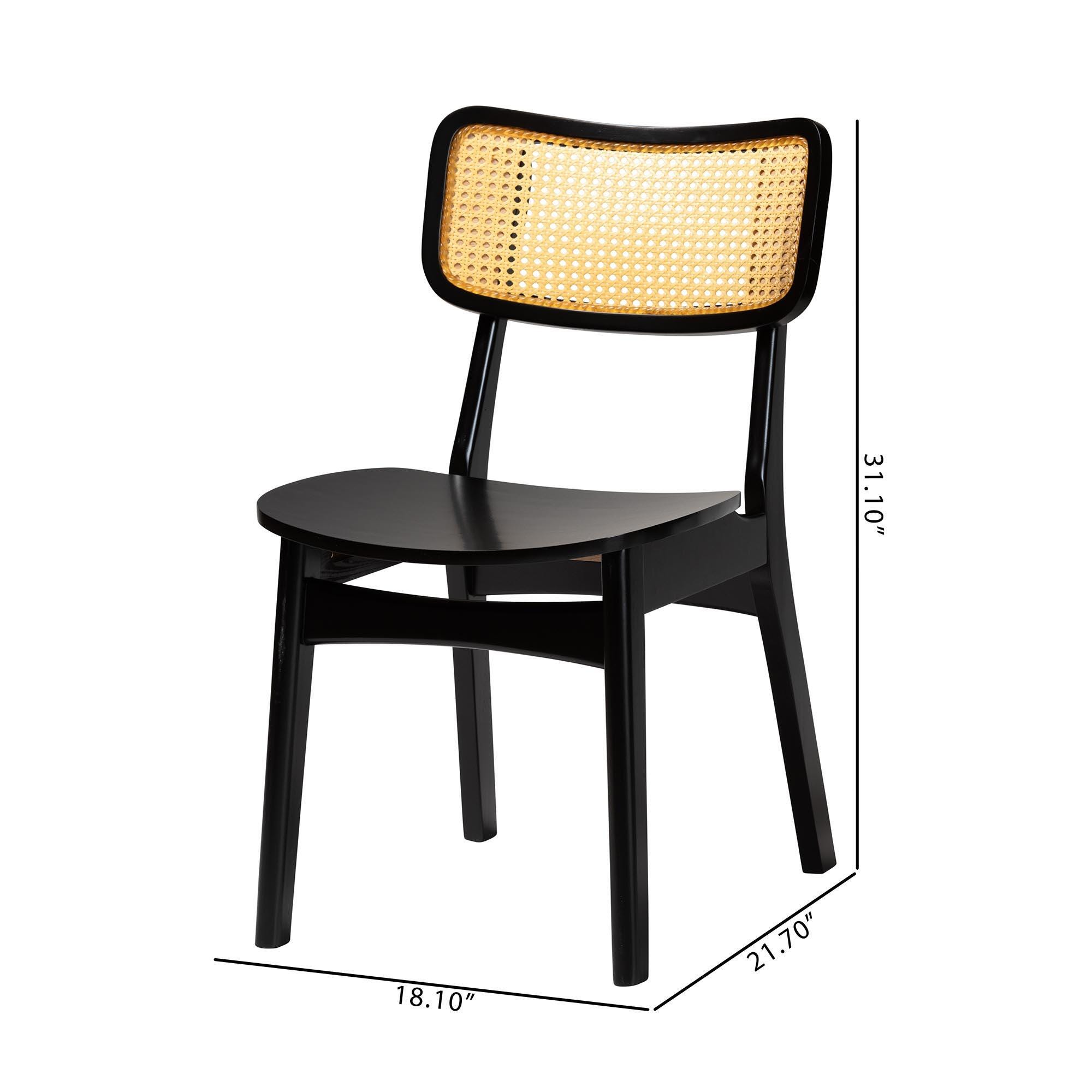 Baxton Studio Tafari Dining Chair (Set of 2), Black, large
