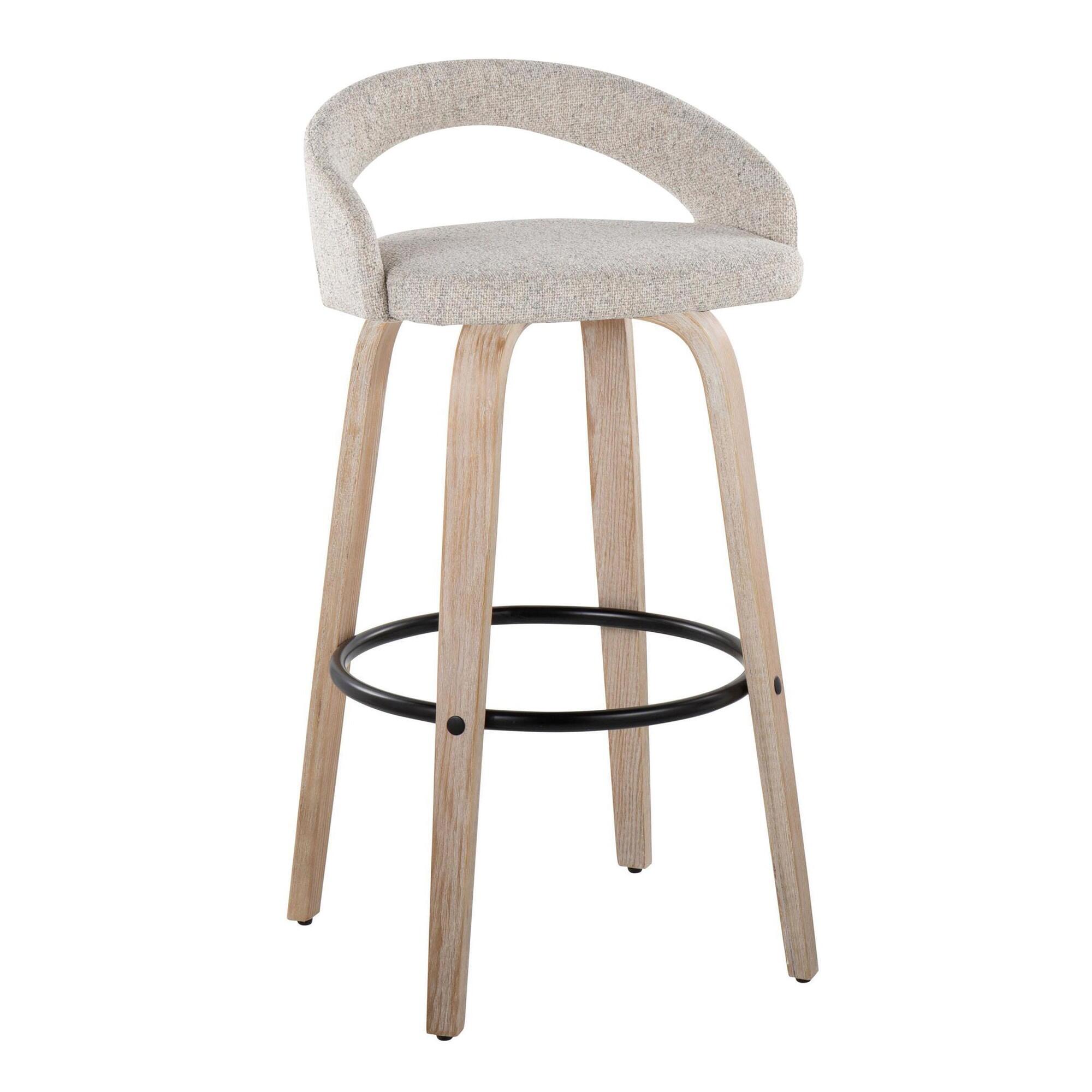 LumiSource Grotto Bar Height Bar Stool (Set of 2), Beige, large