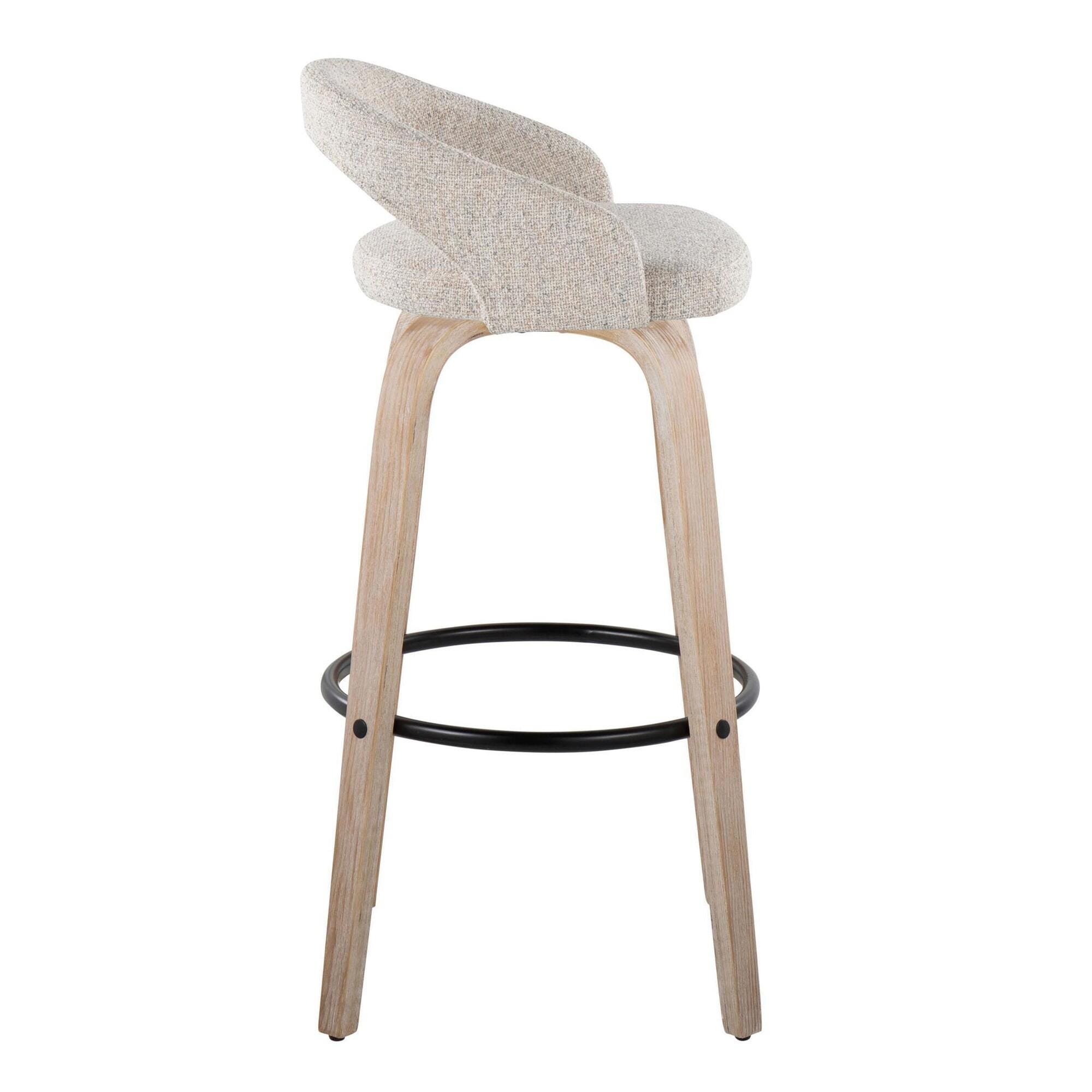 LumiSource Grotto Bar Height Bar Stool (Set of 2), Beige, large