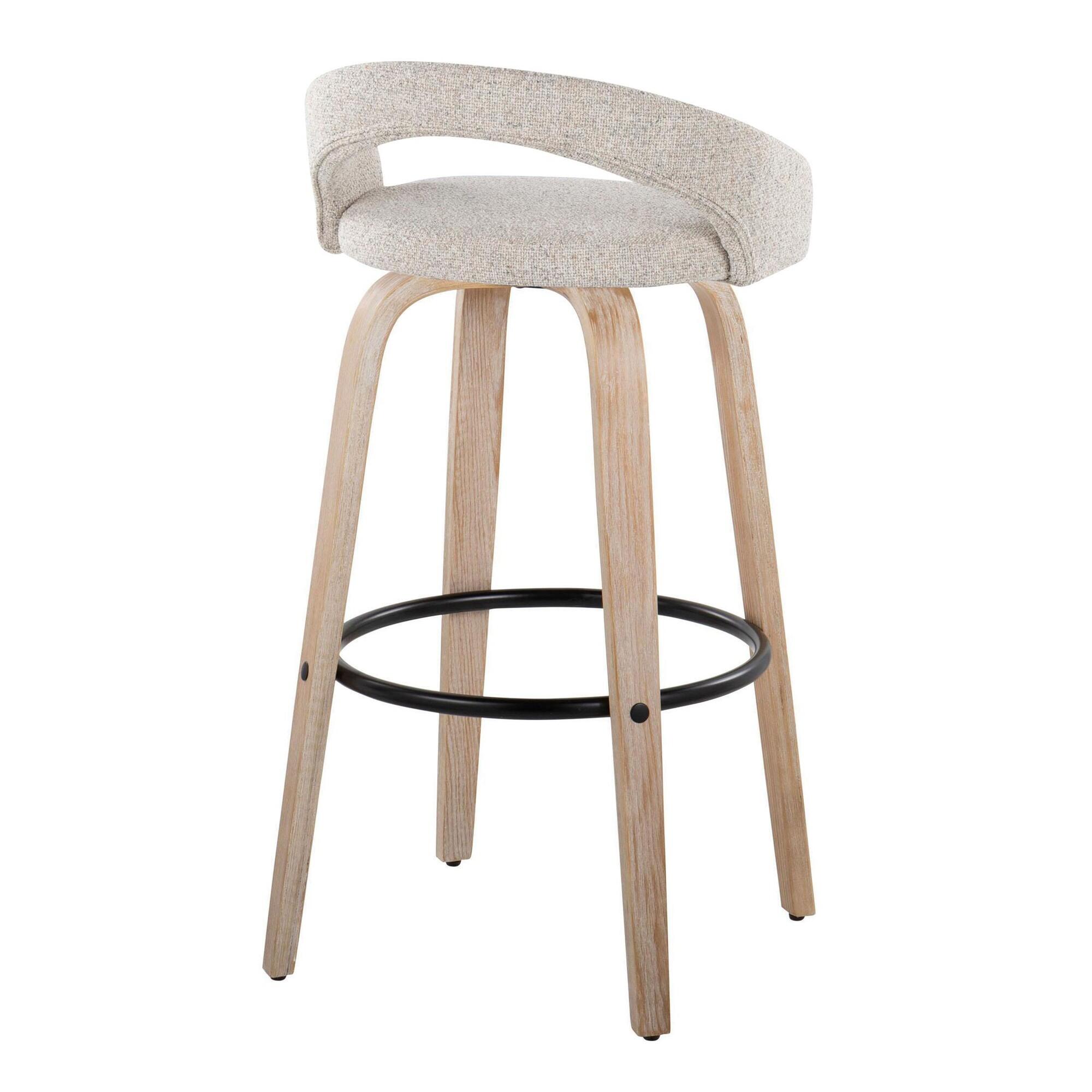 LumiSource Grotto Bar Height Bar Stool (Set of 2), Beige, large