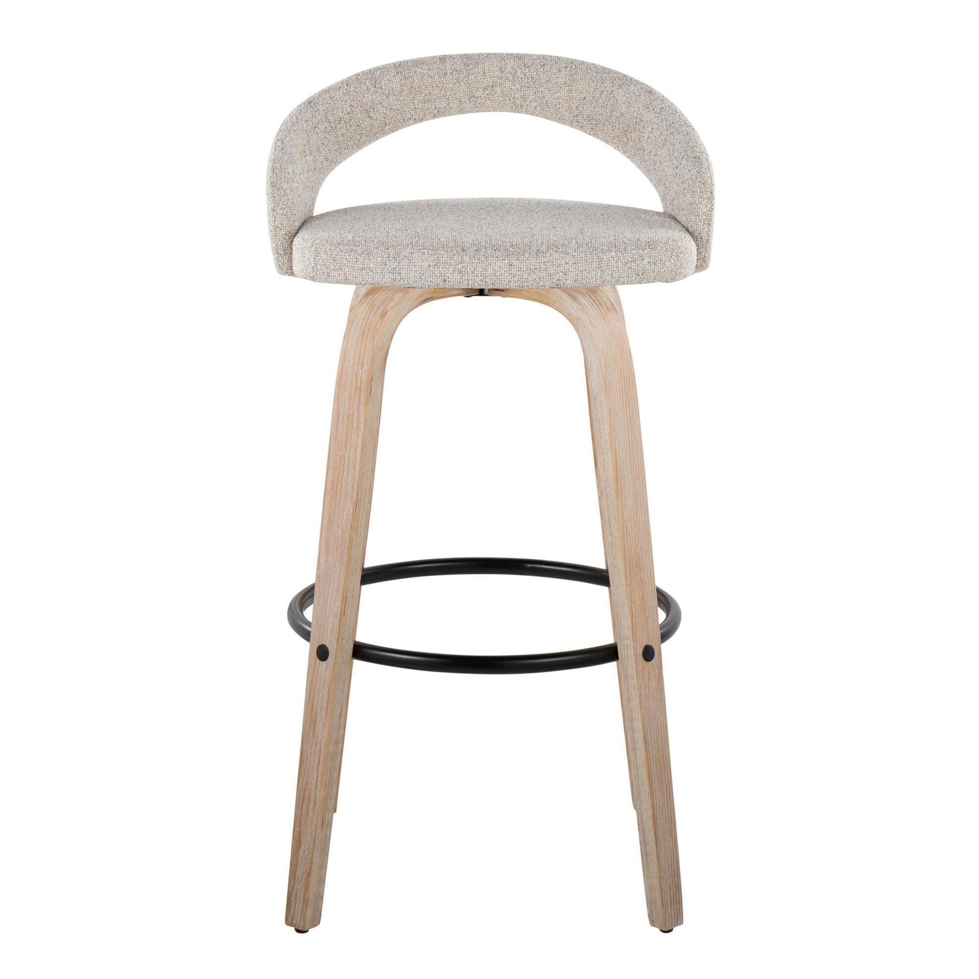 LumiSource Grotto Bar Height Bar Stool (Set of 2), Beige, large