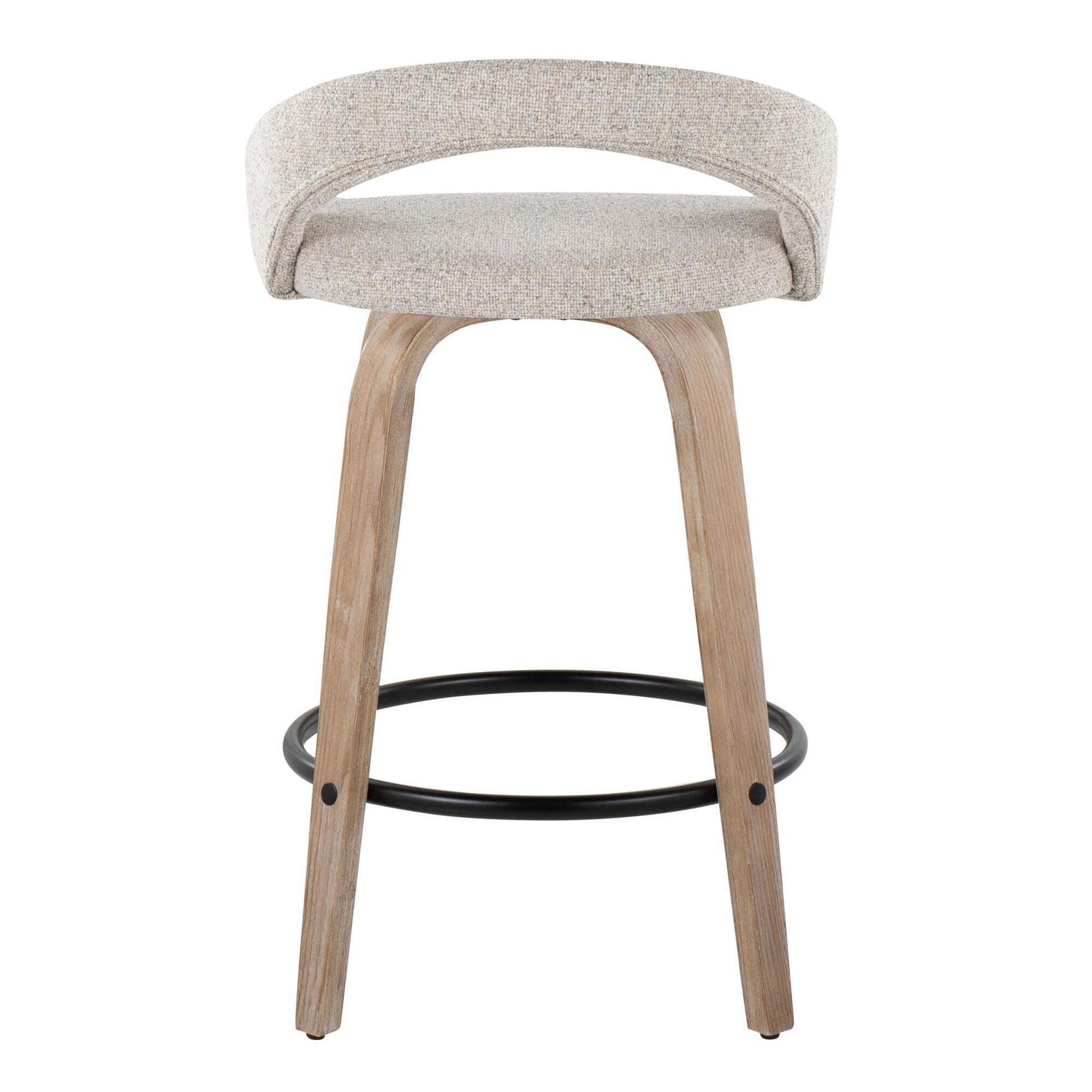 LumiSource Grotto Counter Height Bar Stool (Set of 2), Beige, large