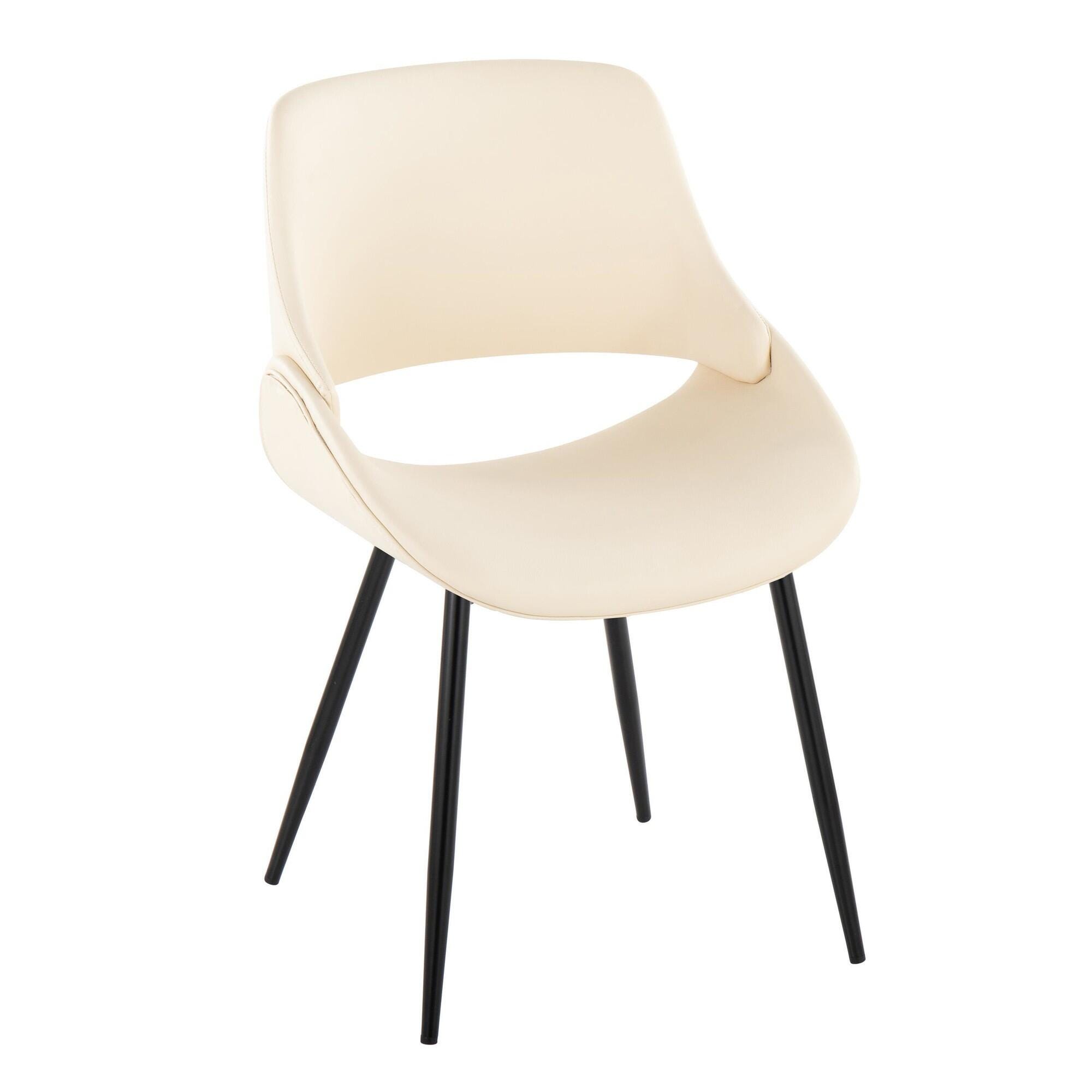 LumiSource Fabrizzi Dining Chair (Set of 2), Black/Cream, large