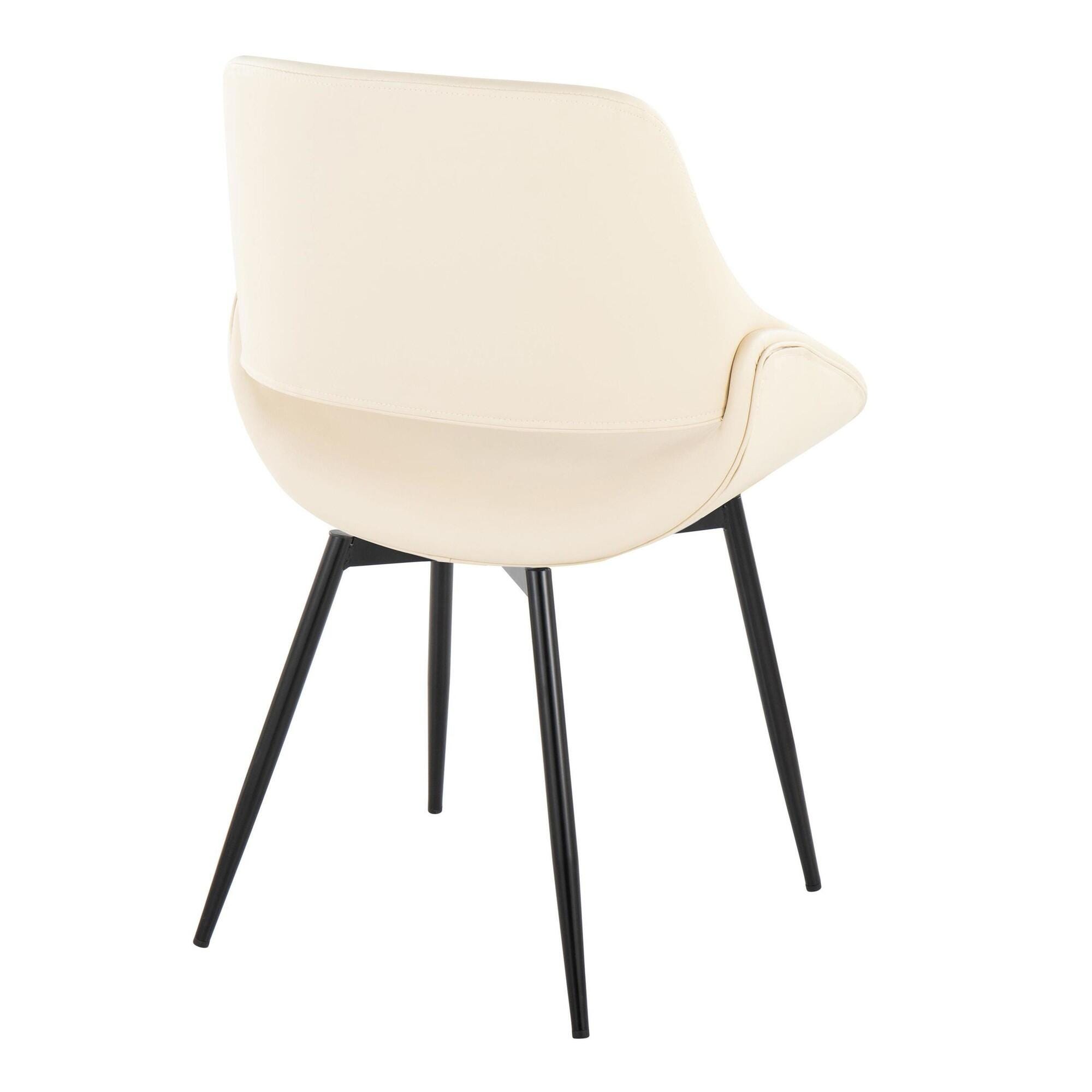 LumiSource Fabrizzi Dining Chair (Set of 2), Black/Cream, large