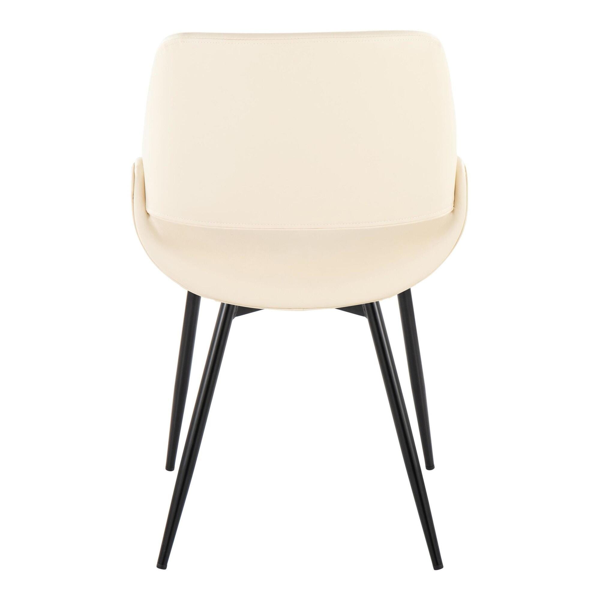 LumiSource Fabrizzi Dining Chair (Set of 2), Black/Cream, large