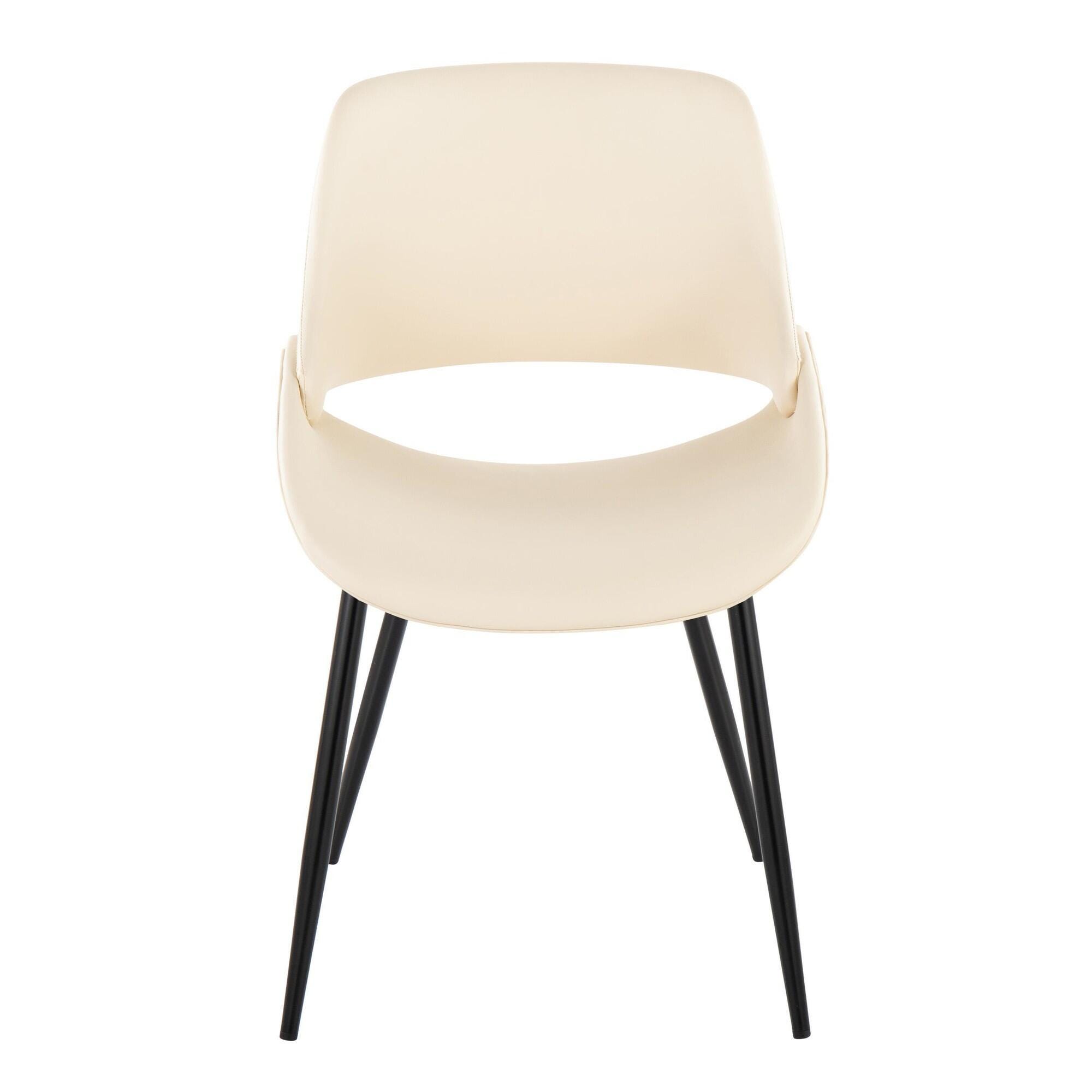 LumiSource Fabrizzi Dining Chair (Set of 2), Black/Cream, large