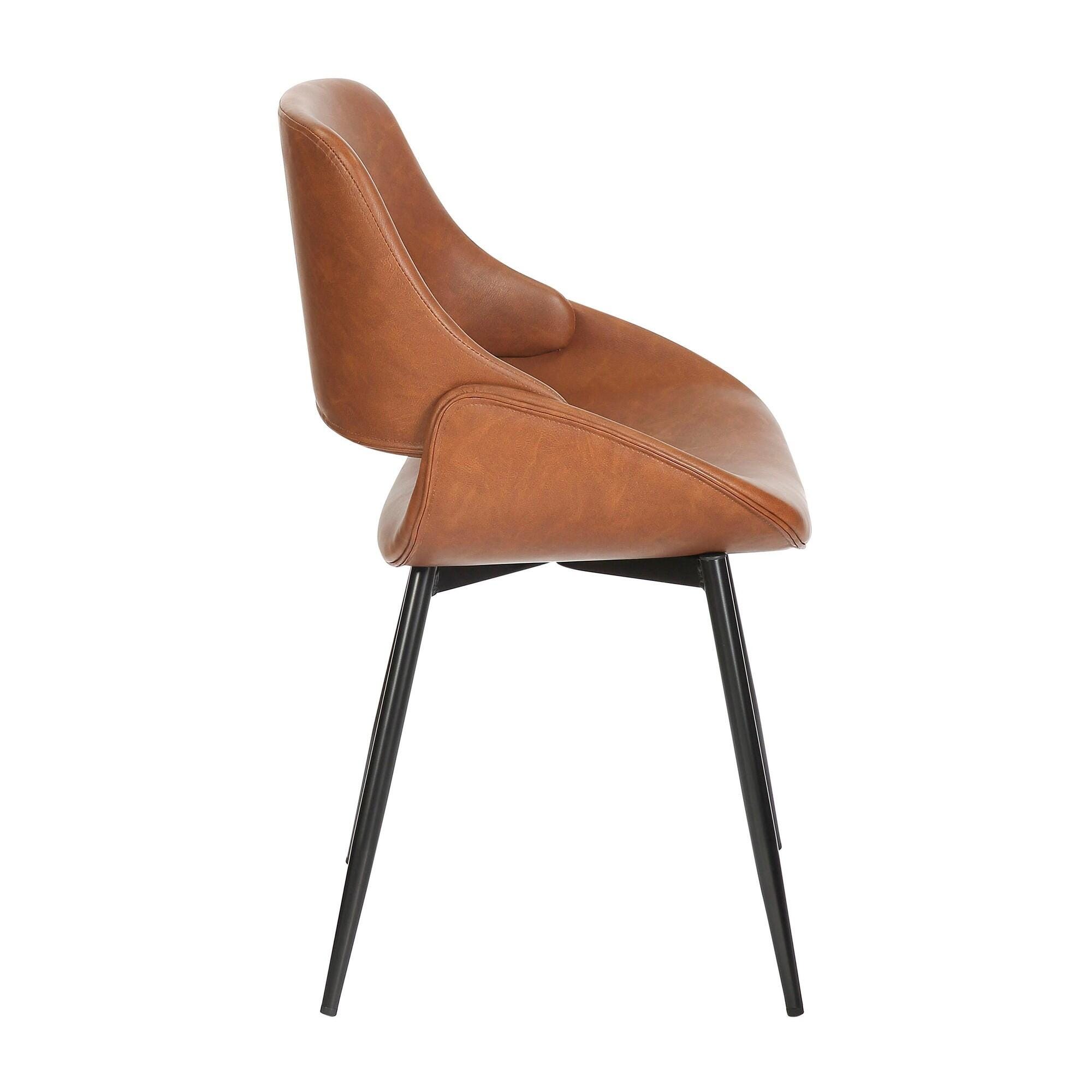 LumiSource Fabrizzi Dining Chair (Set of 2), Black/Camel, large