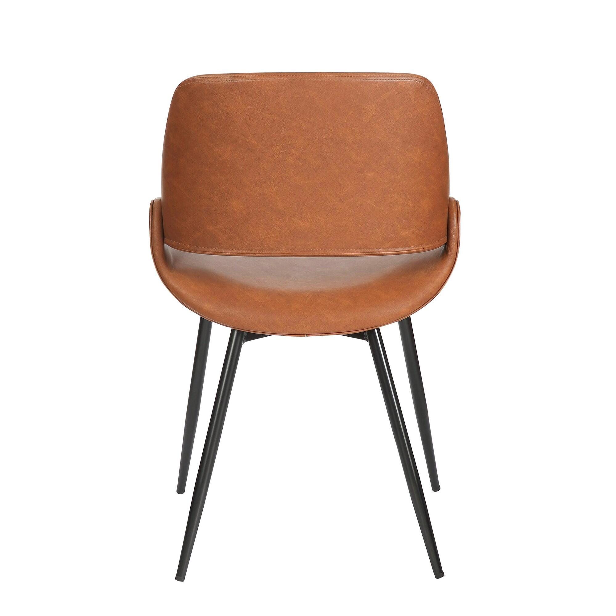 LumiSource Fabrizzi Dining Chair (Set of 2), Black/Camel, large