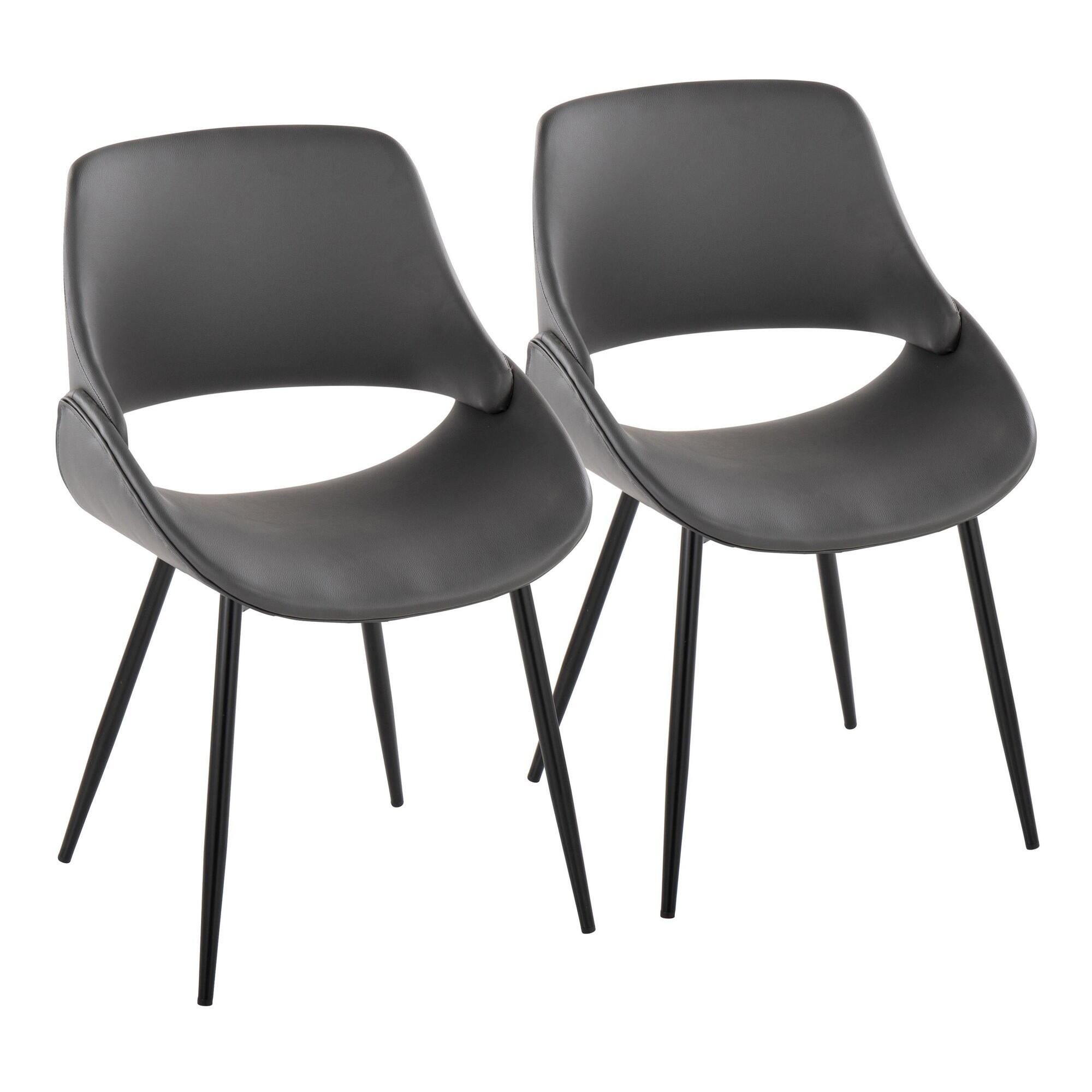 LumiSource Fabrizzi Dining Chair (Set of 2), Black/Gray, large
