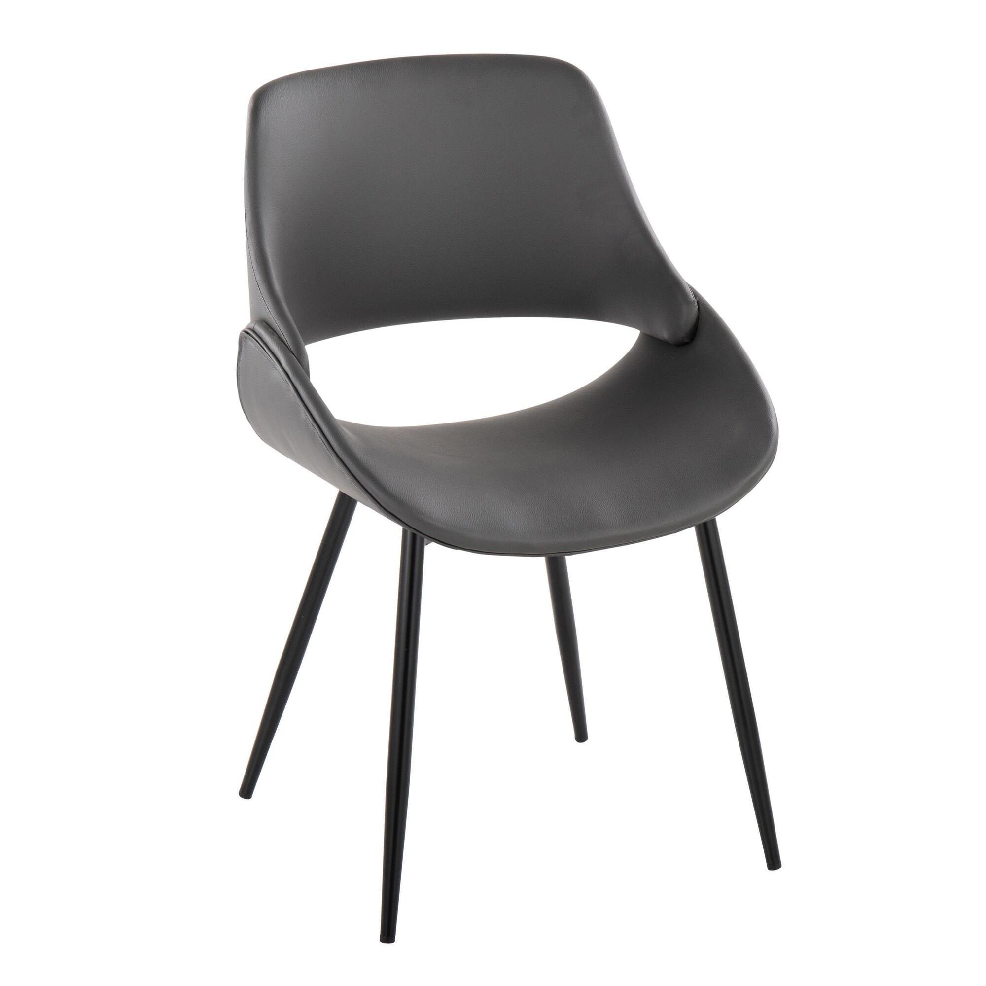LumiSource Fabrizzi Dining Chair (Set of 2), Black/Gray, large