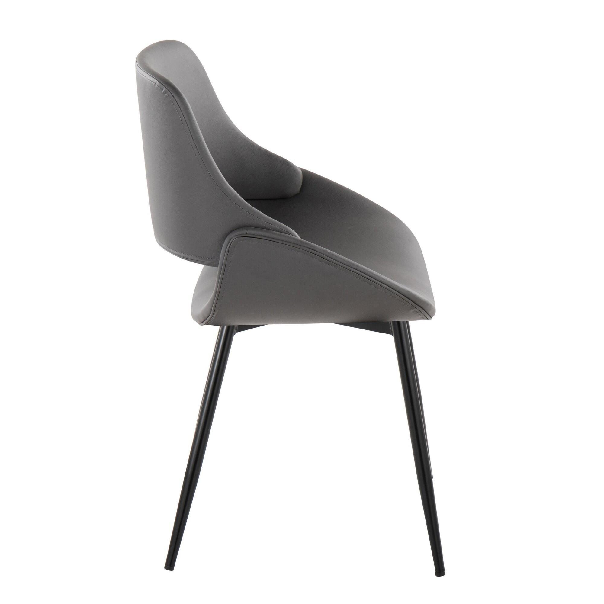 LumiSource Fabrizzi Dining Chair (Set of 2), Black/Gray, large