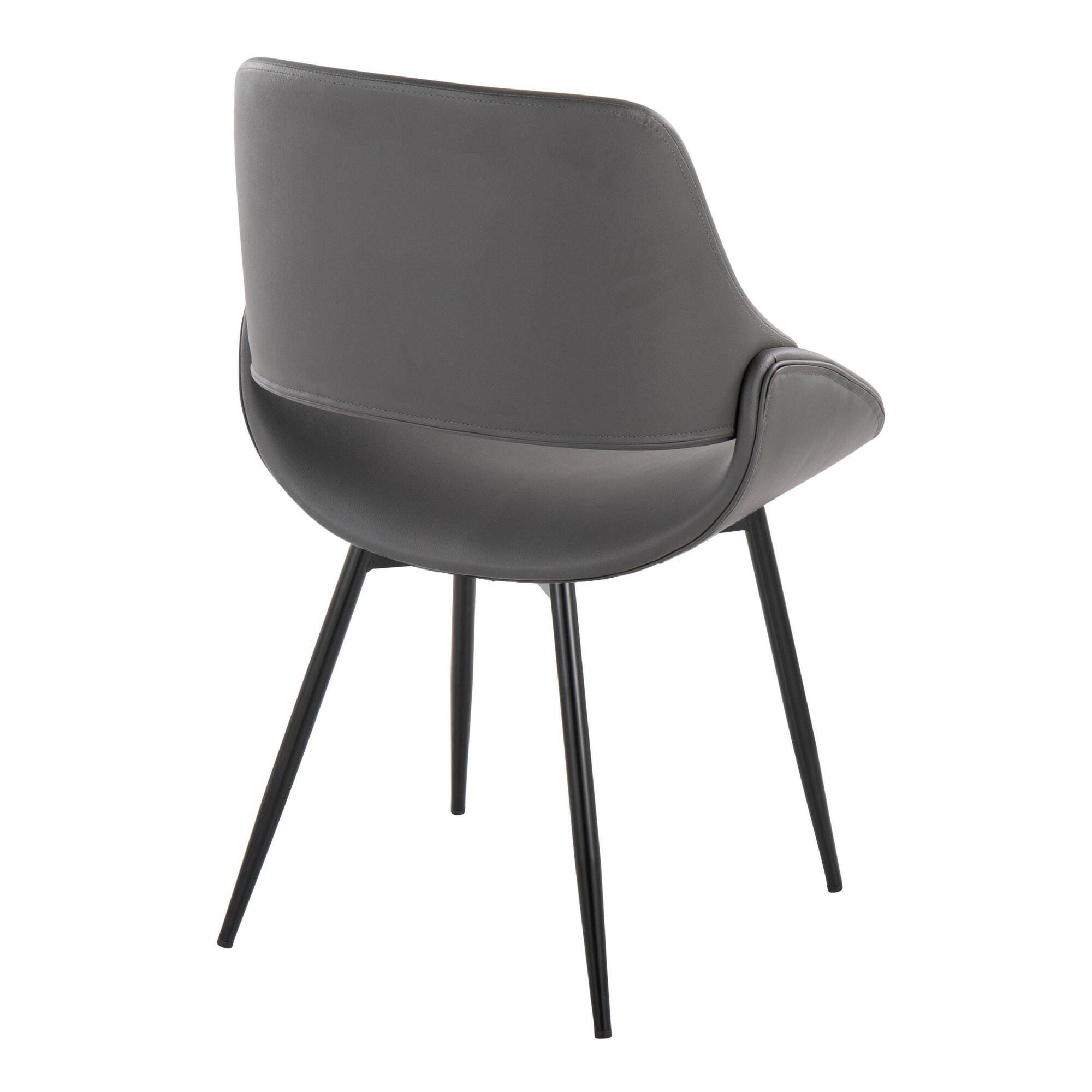 LumiSource Fabrizzi Dining Chair (Set of 2), Black/Gray, large