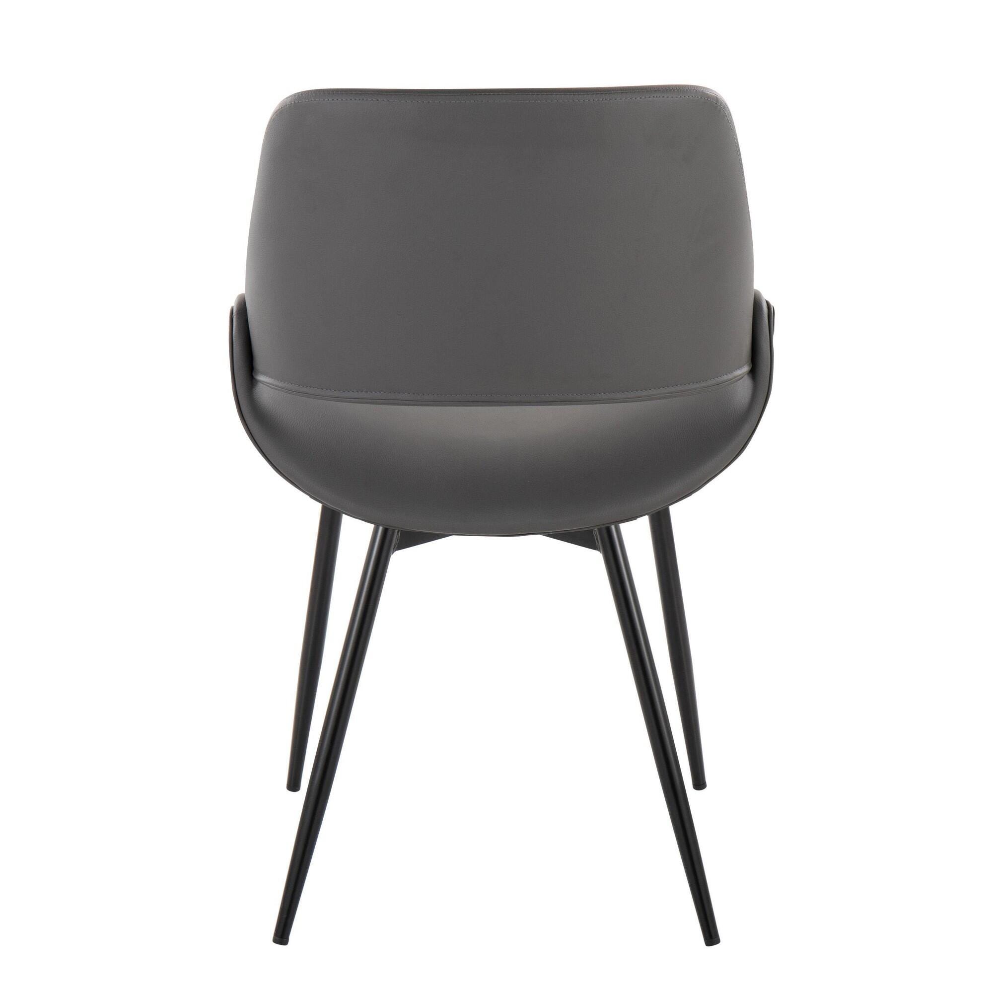 LumiSource Fabrizzi Dining Chair (Set of 2), Black/Gray, large
