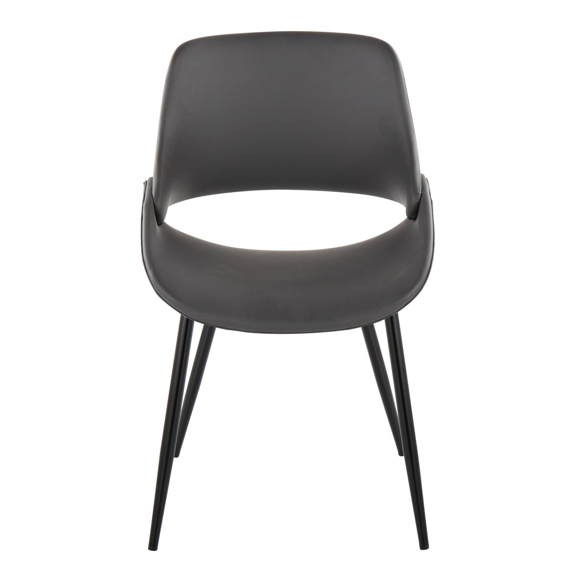 LumiSource Fabrizzi Dining Chair (Set of 2), Black/Gray, large