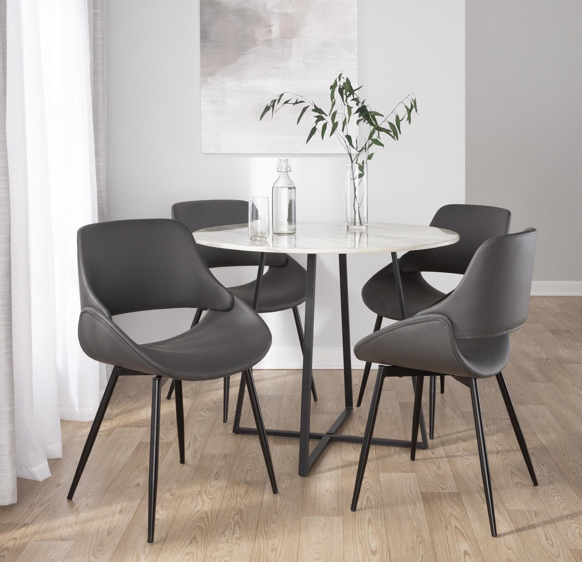 LumiSource Fabrizzi Dining Chair (Set of 2), Black/Gray, large