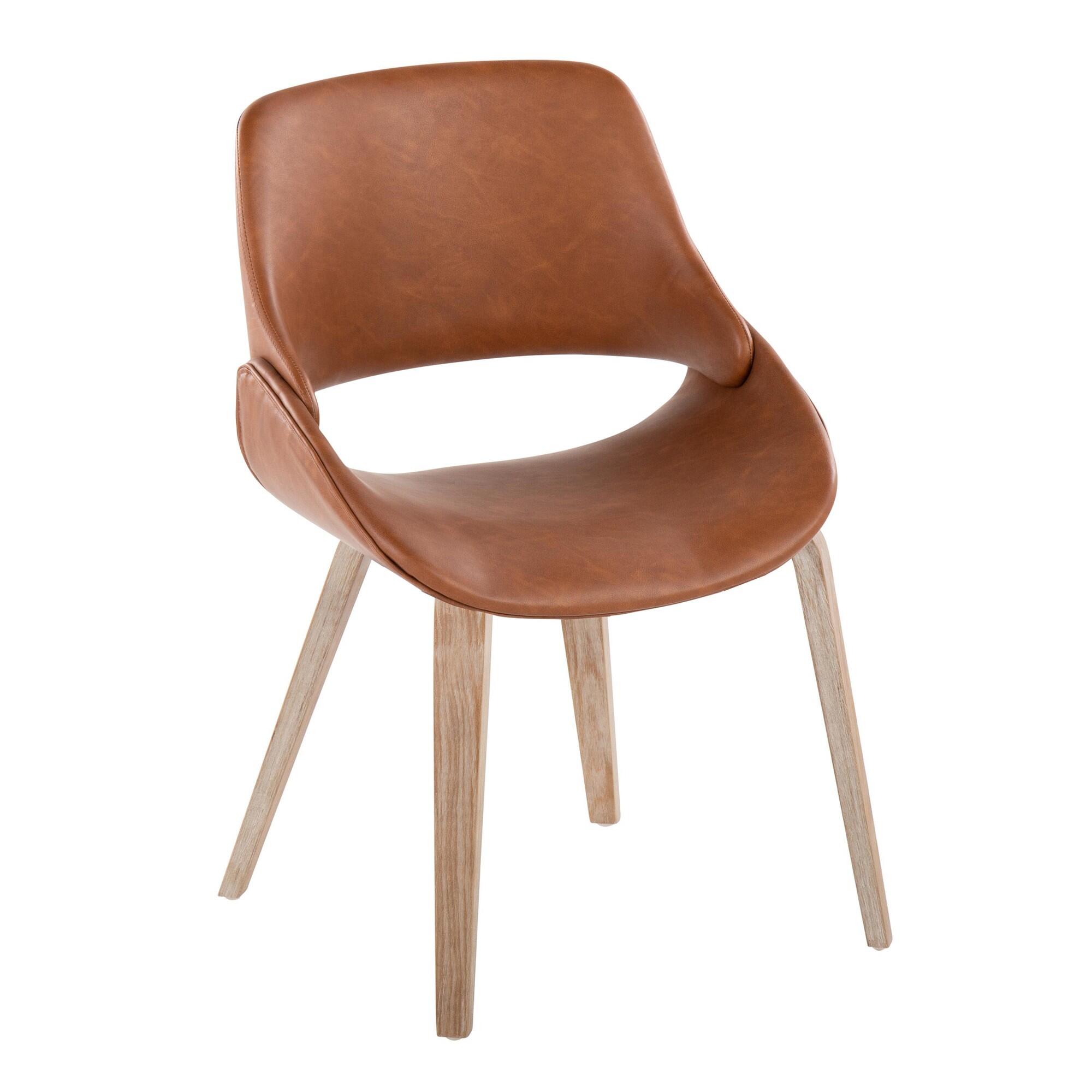 LumiSource Fabrizzi Solid Dining Chair (Set of 2), Natural/Camel, large