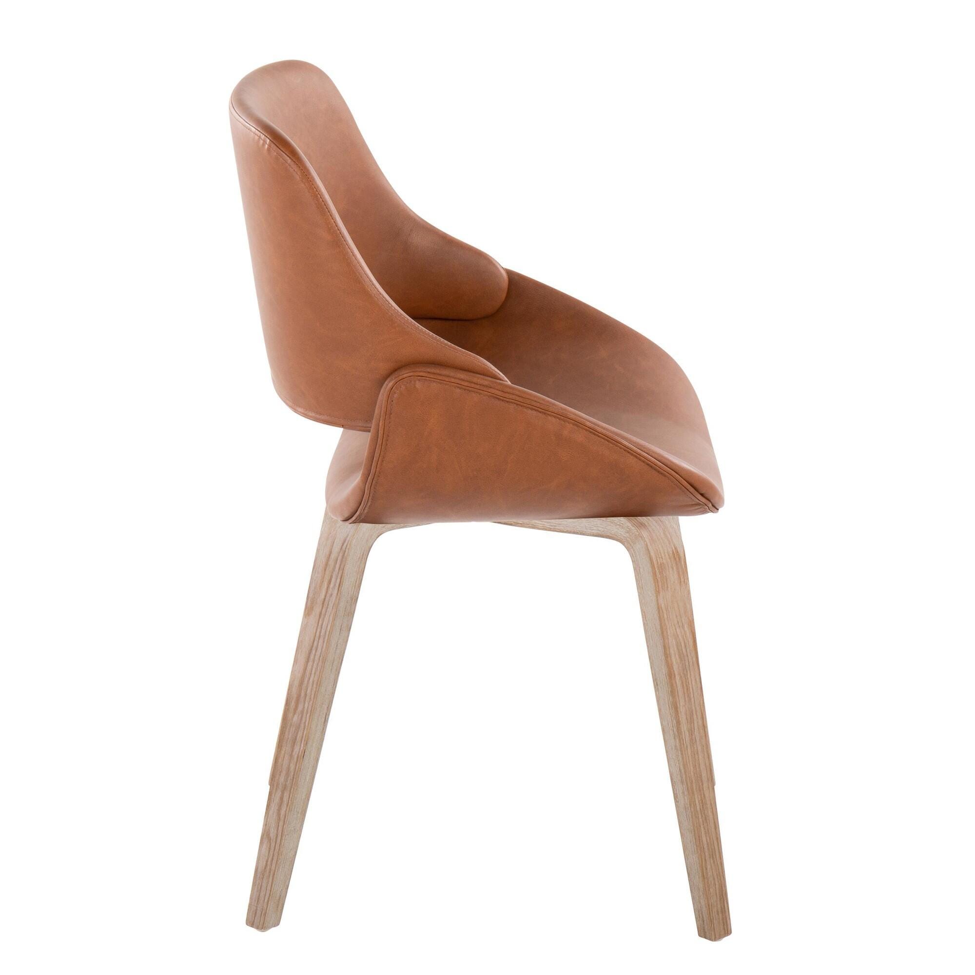 LumiSource Fabrizzi Solid Dining Chair (Set of 2), Natural/Camel, large