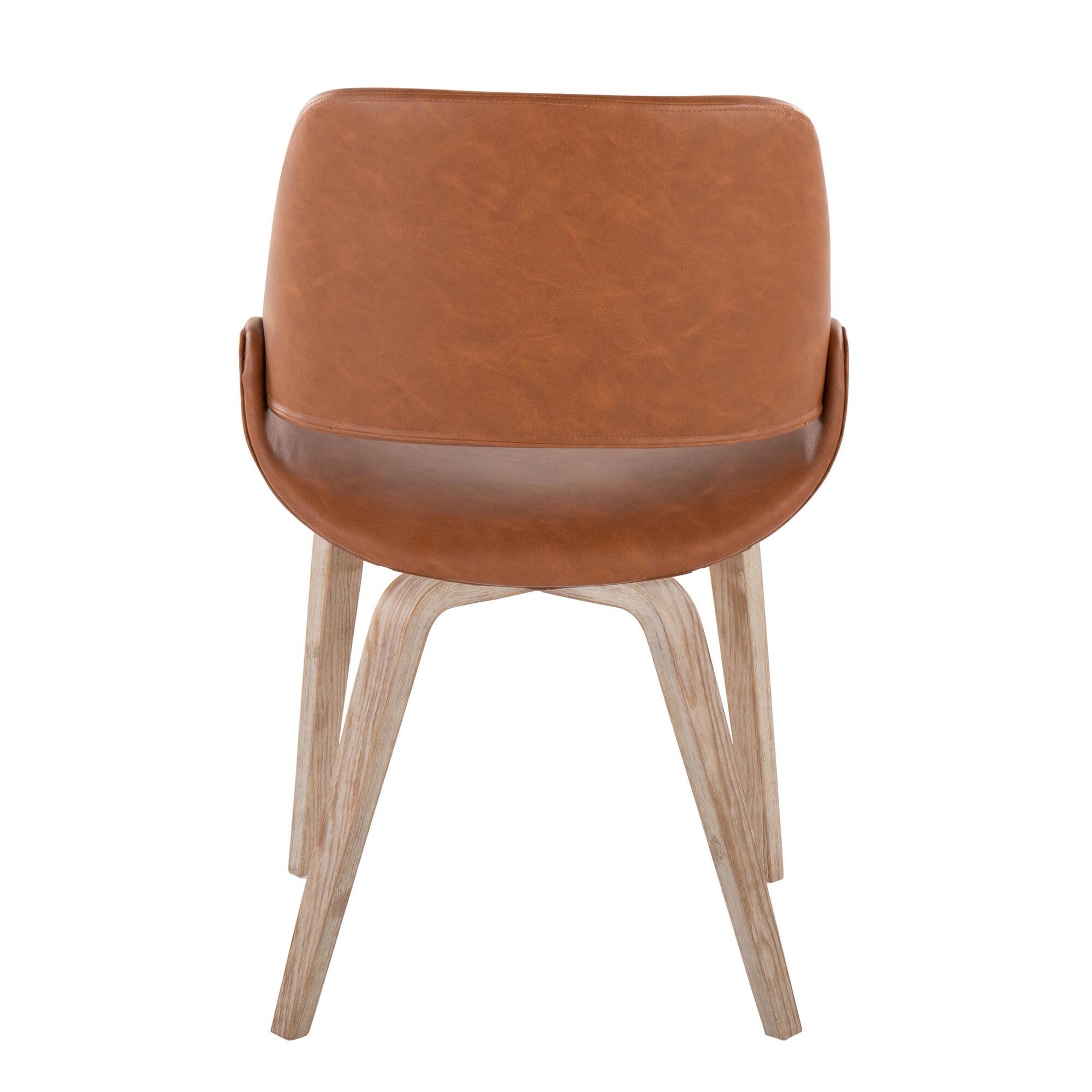 LumiSource Fabrizzi Solid Dining Chair (Set of 2), Natural/Camel, large