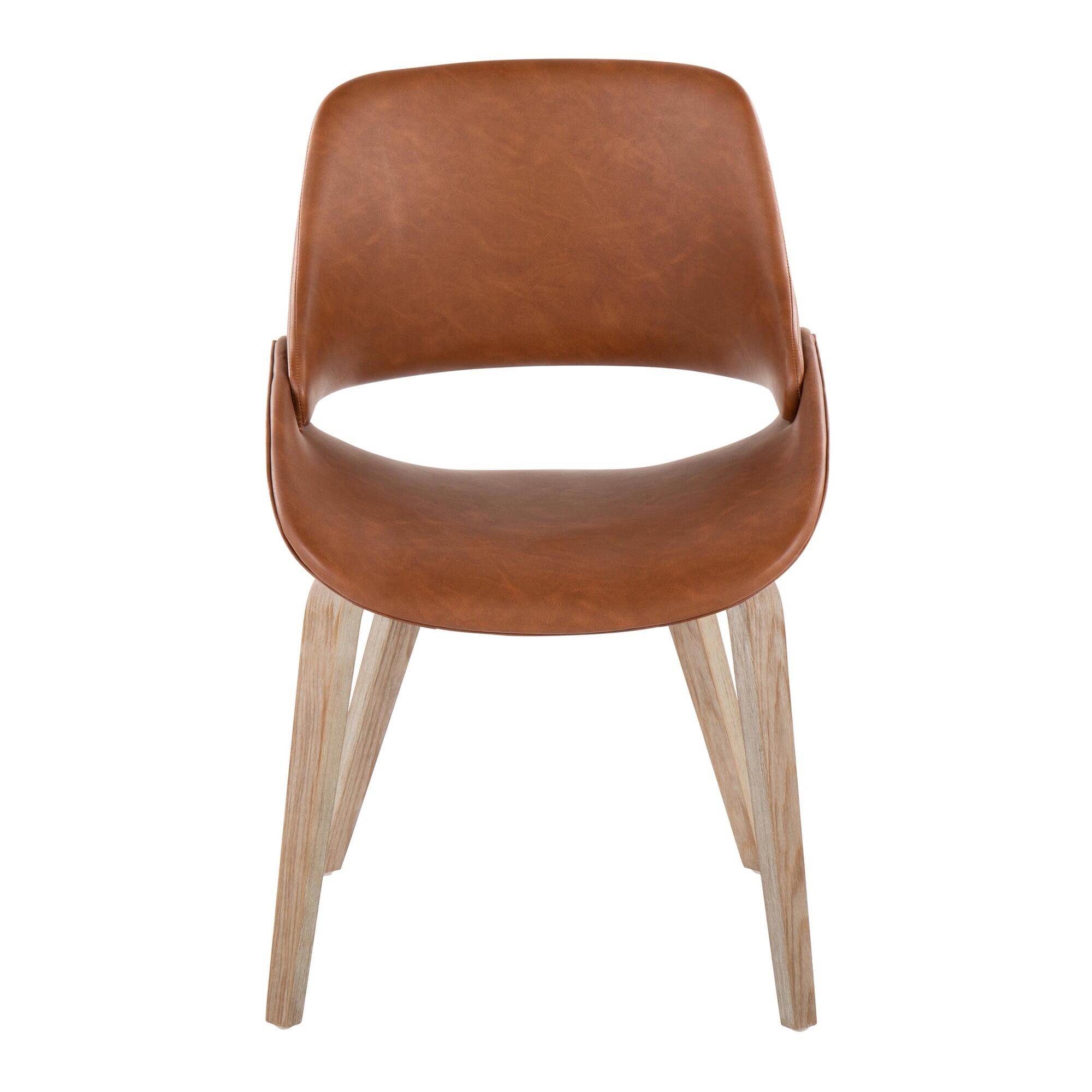 LumiSource Fabrizzi Solid Dining Chair (Set of 2), Natural/Camel, large