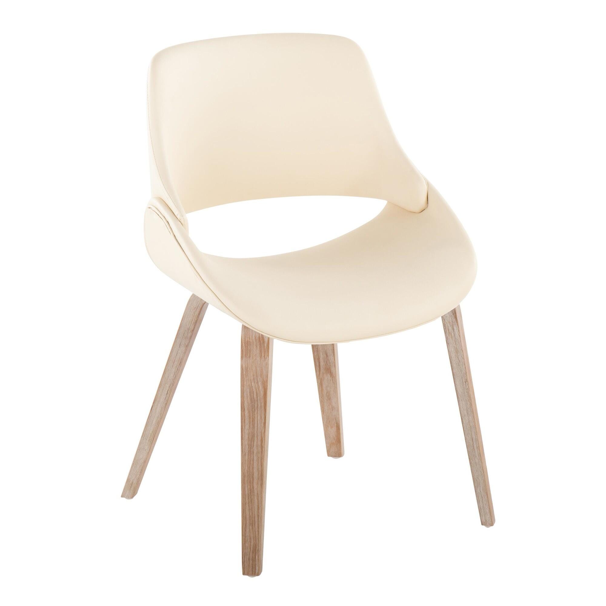 LumiSource Fabrizzi Solid Dining Chair (Set of 2), Natural/Cream, large