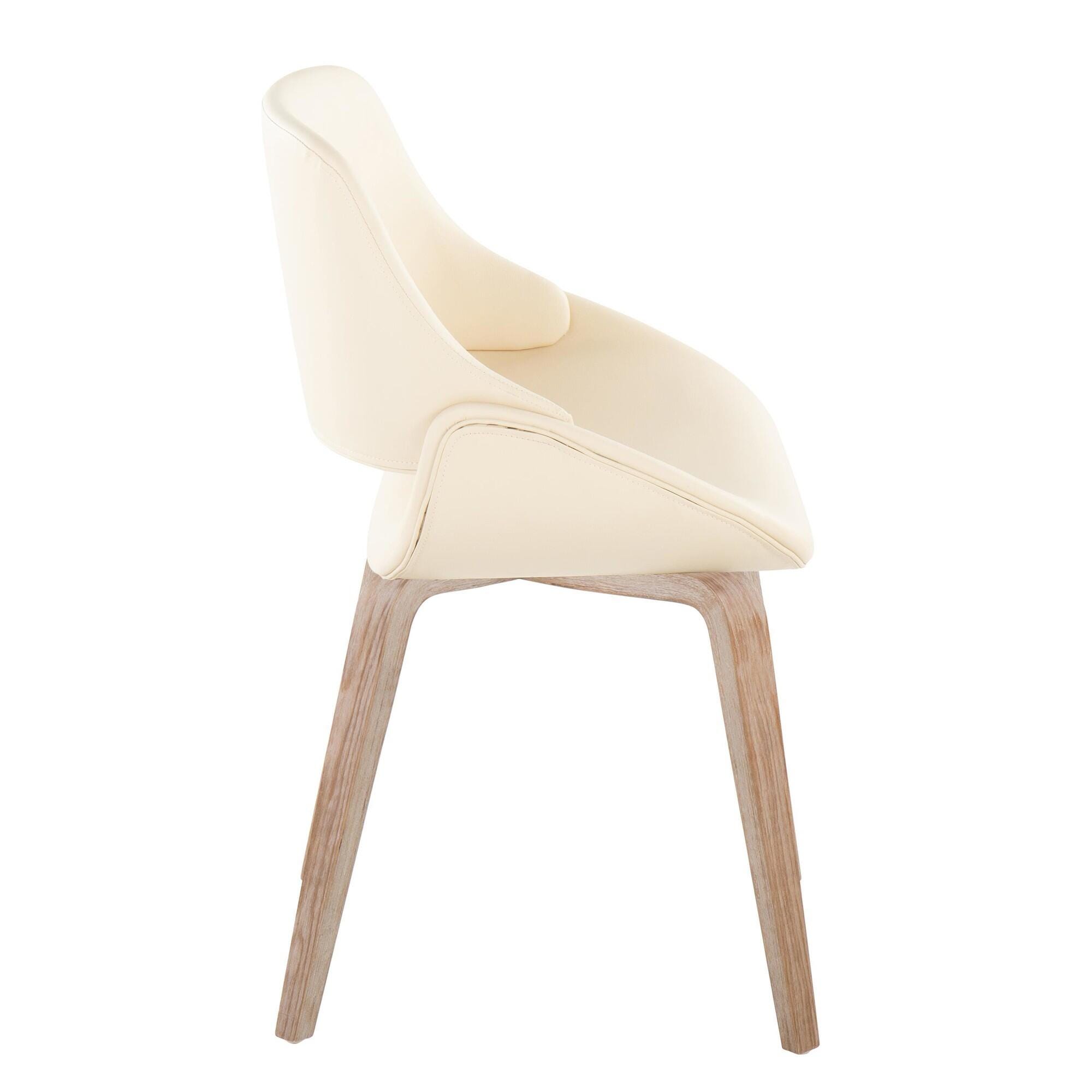 LumiSource Fabrizzi Solid Dining Chair (Set of 2), Natural/Cream, large