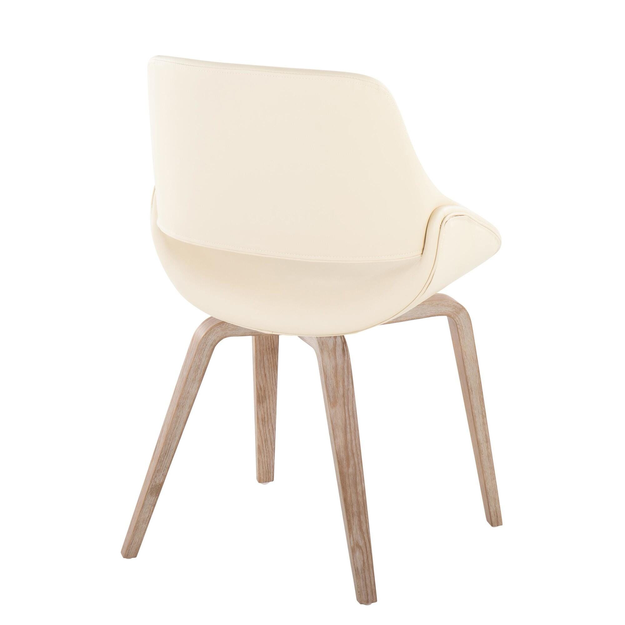 LumiSource Fabrizzi Solid Dining Chair (Set of 2), Natural/Cream, large