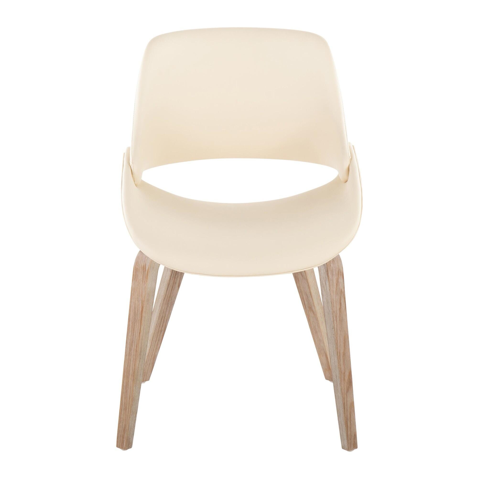 LumiSource Fabrizzi Solid Dining Chair (Set of 2), Natural/Cream, large